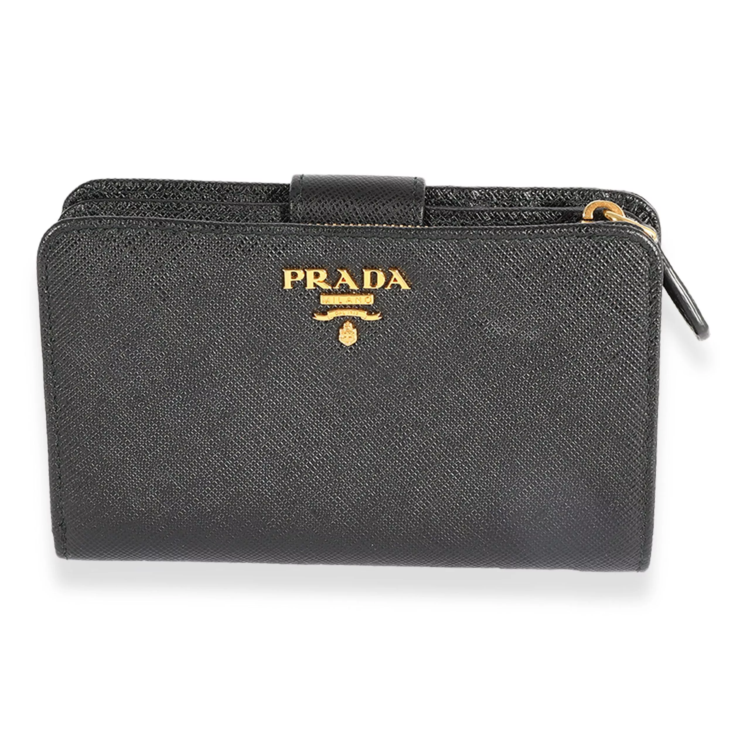 Prada Rings Prada Black Saffiano French Wallet