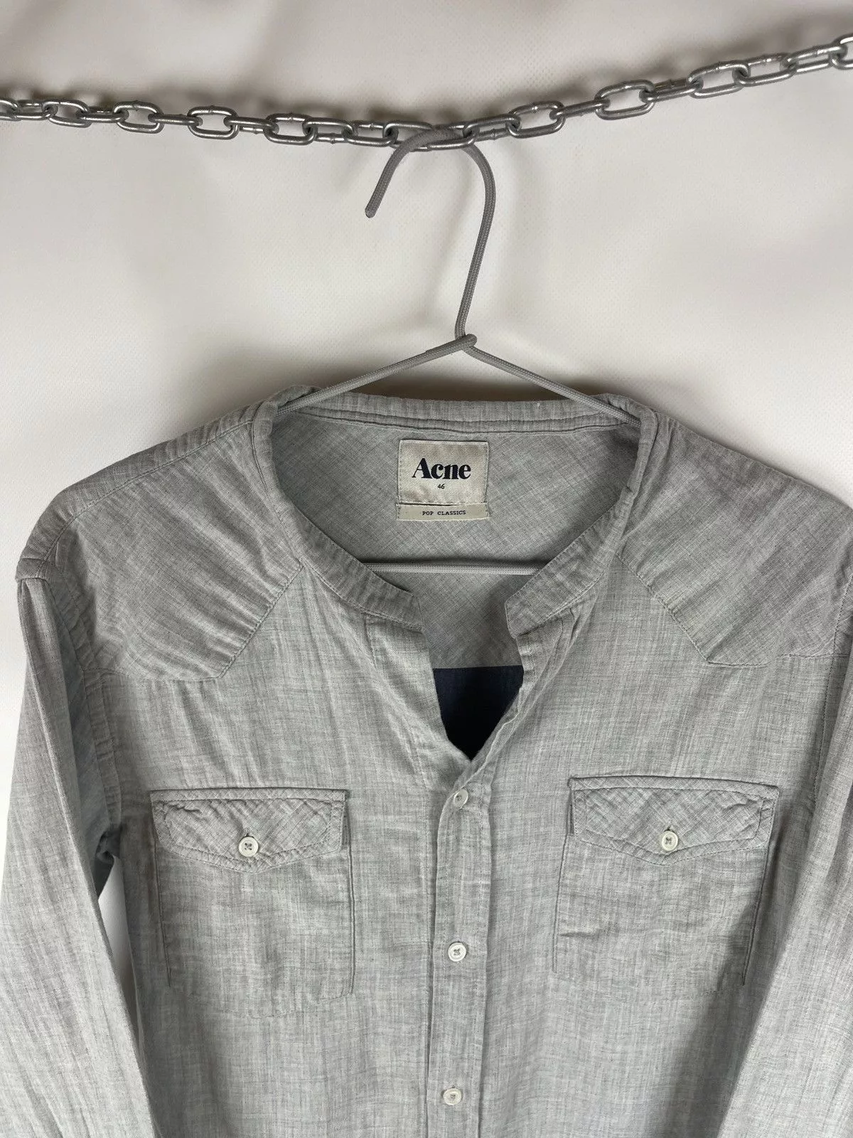 Acne Studios Shirts Button Ups Acne Studios Acne Pop Classics Soft Western AW10 long sleeve shirt Gray Streetwear