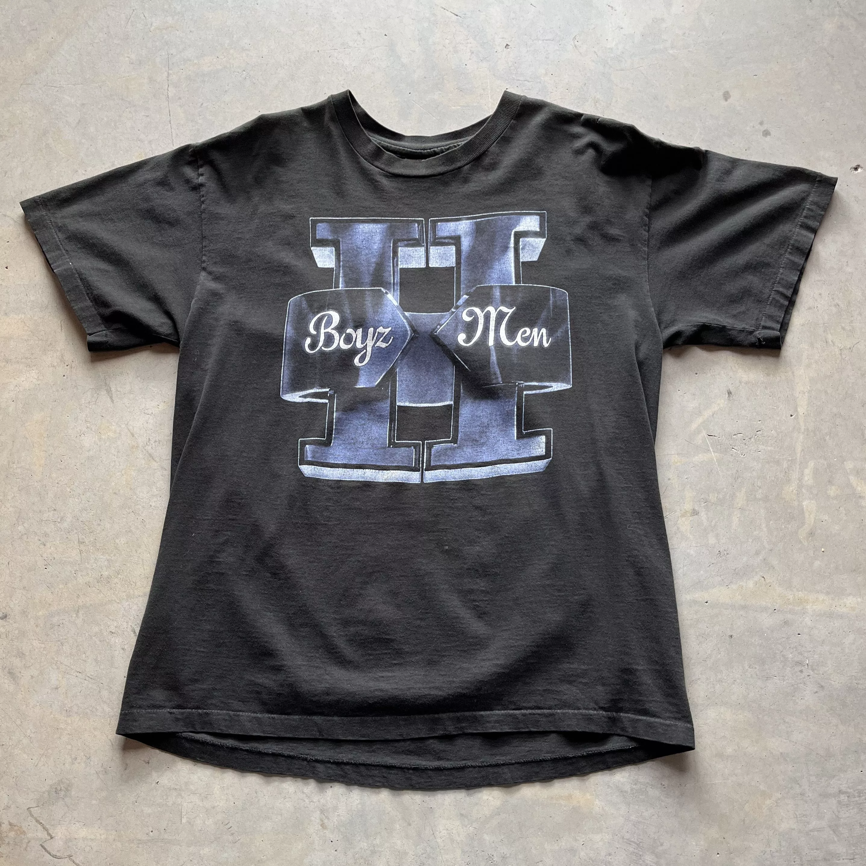 Vintage Short Sleeve T Shirts Vintage Boys Two Men Band Tee Black