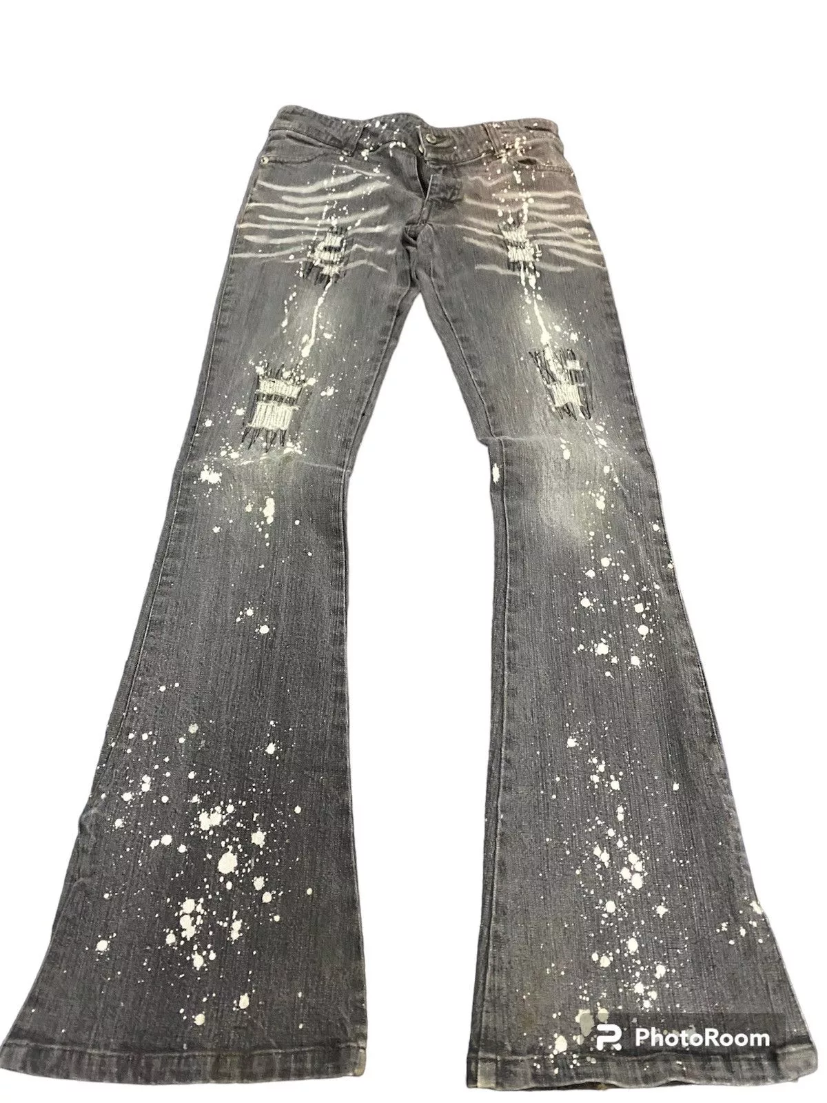 Hysteric Glamour Jeans Hysteric Glamour × Japanese Brand Flare jeans J honey patchwork painted boot Cu Gray