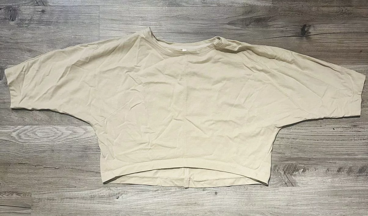 Aritzia Crop Tops Aritzia Babaton Drop Shoulder Crop Top Beige
