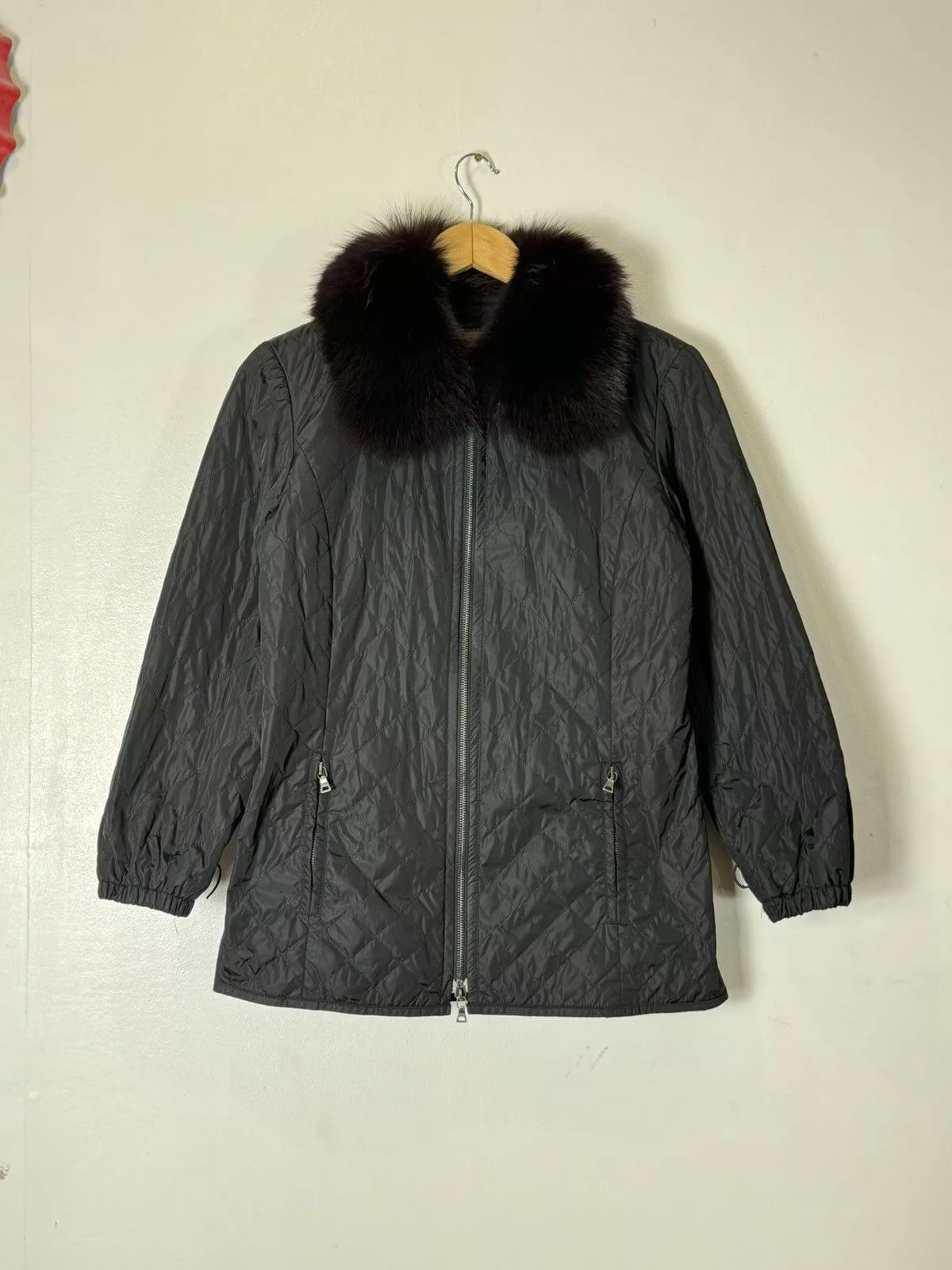 Prada Cloaks Capes Prada Fur Jacket Black
