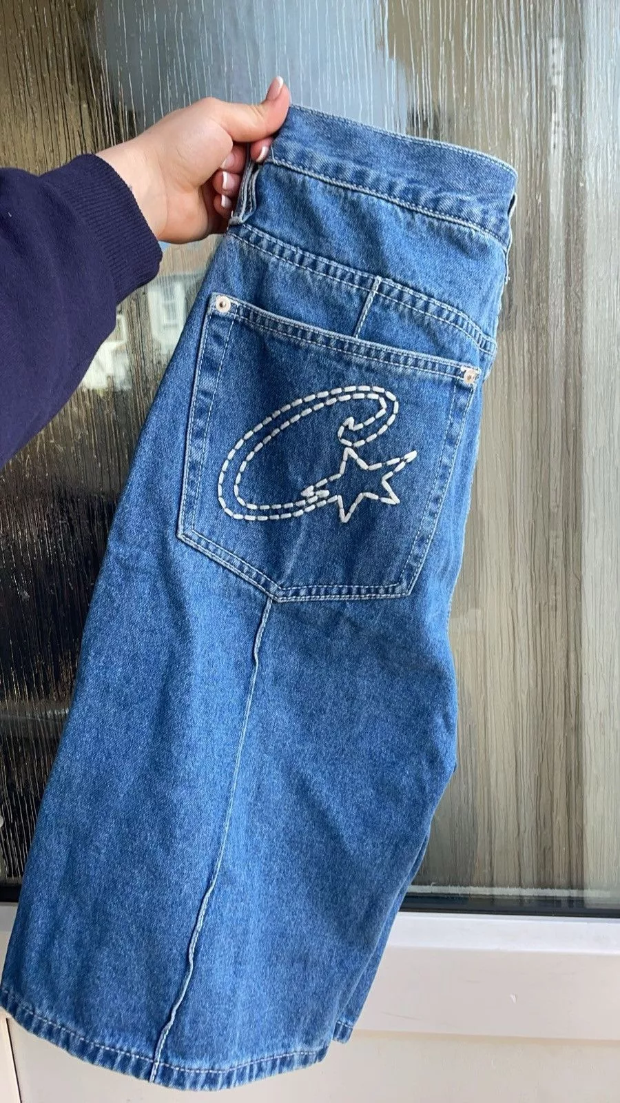 Corteiz denim shorts Blue