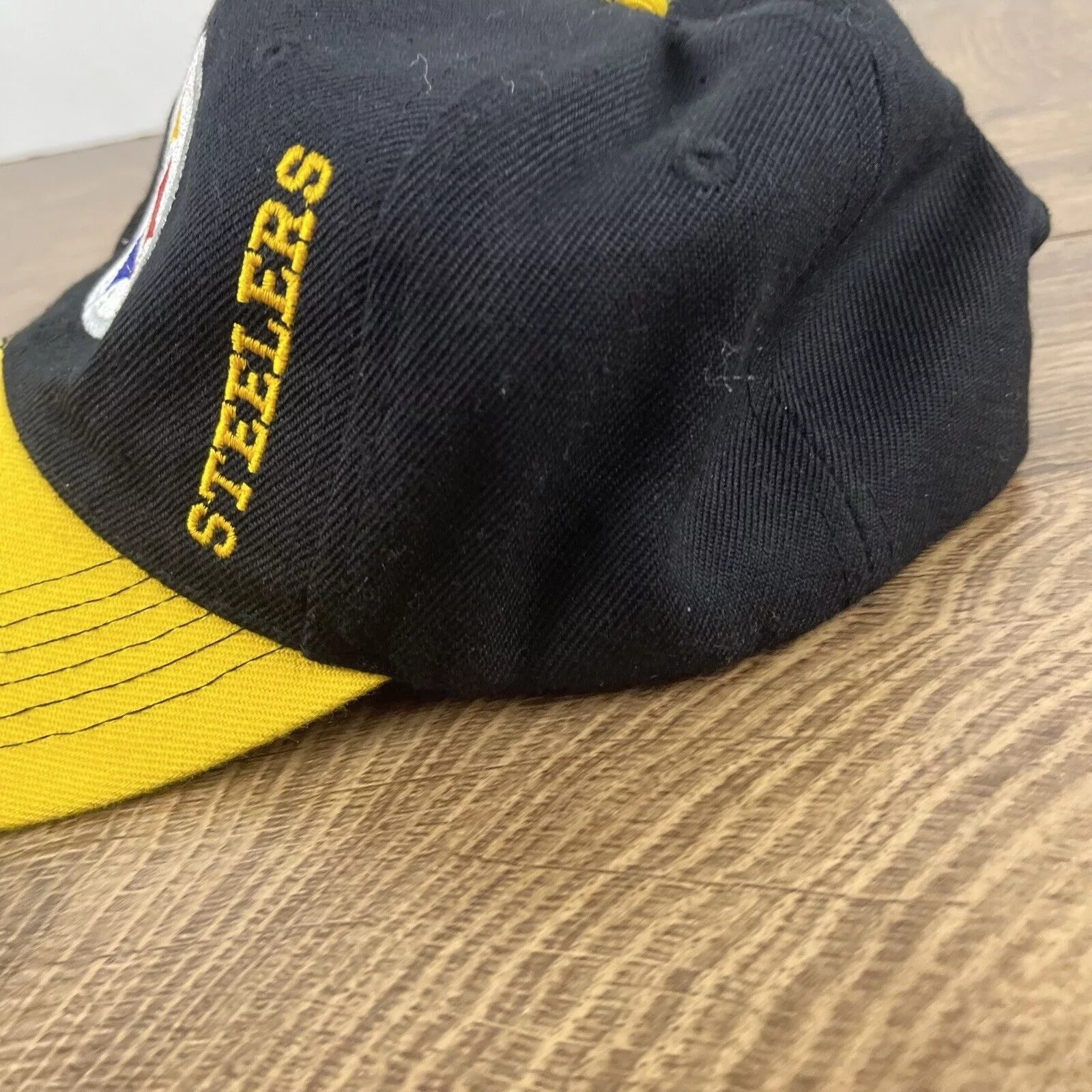 Other Hats Other Pittsburgh Steelers Hat Yellow Bill Black Hat Adjustable Bla