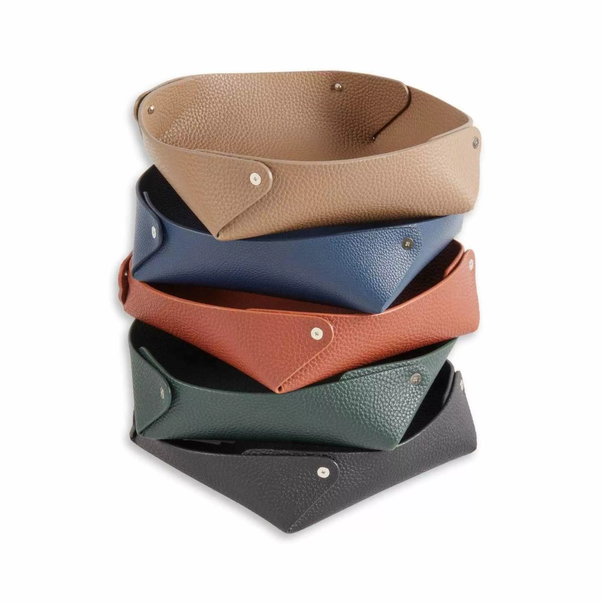 Luxe Leather Valet Tray – Pebbled Finish - Curated Home Decor