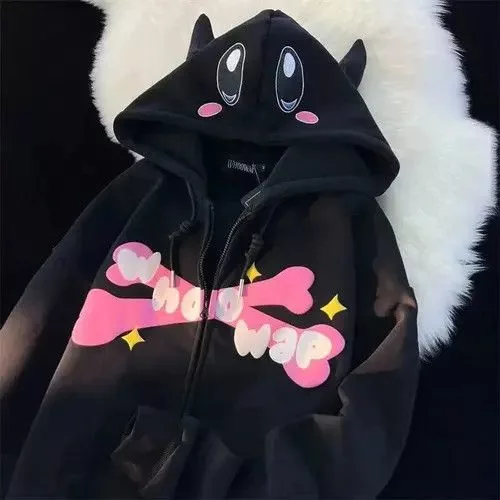 Vintage Denim Jackets Vintage Y2K Streetwear Kirby Full Zip-Hoodie Pink
