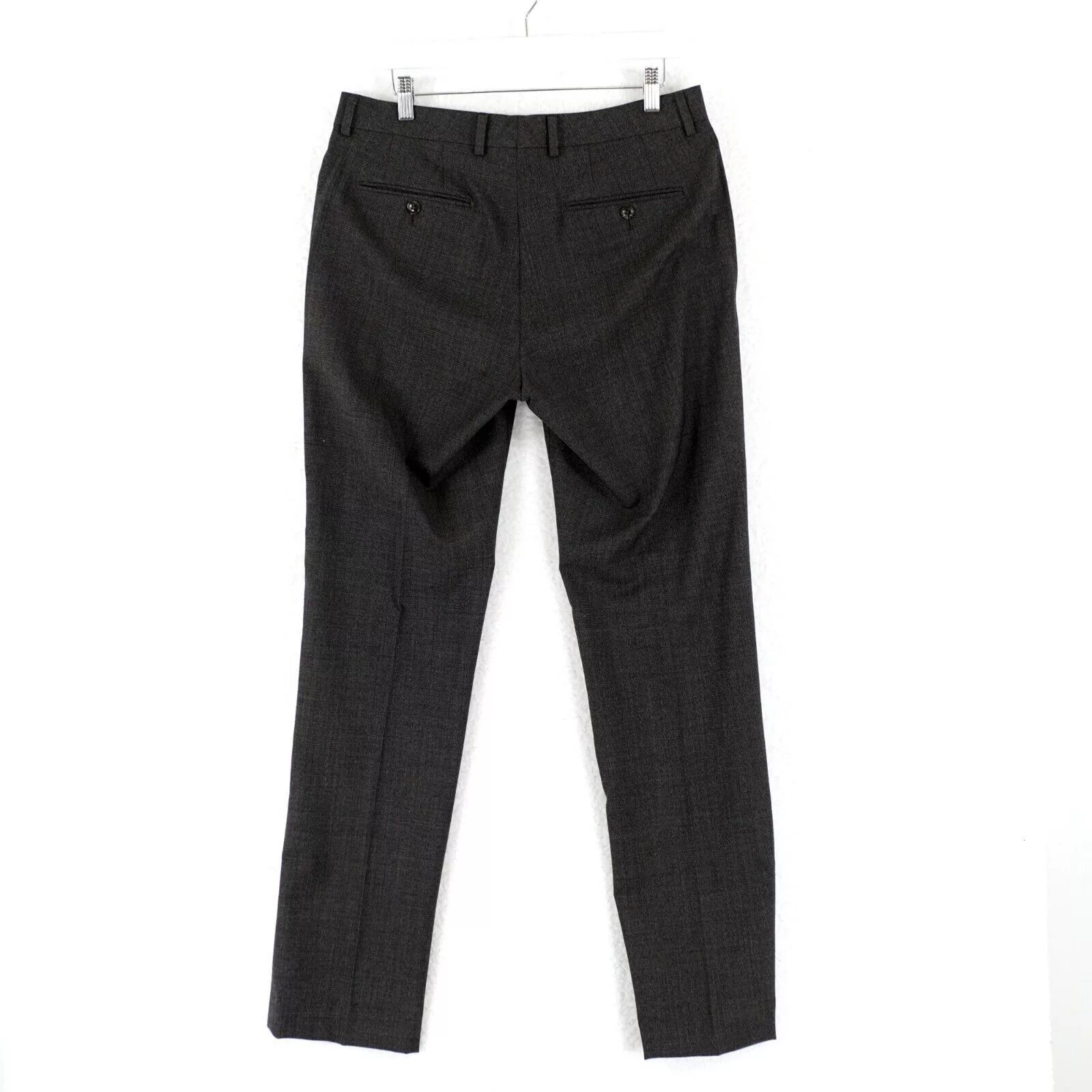Bonobos Formal Trousers Bonobos Marzotto Wool Brown Nailshead Flat Front Mid Rise Dr
