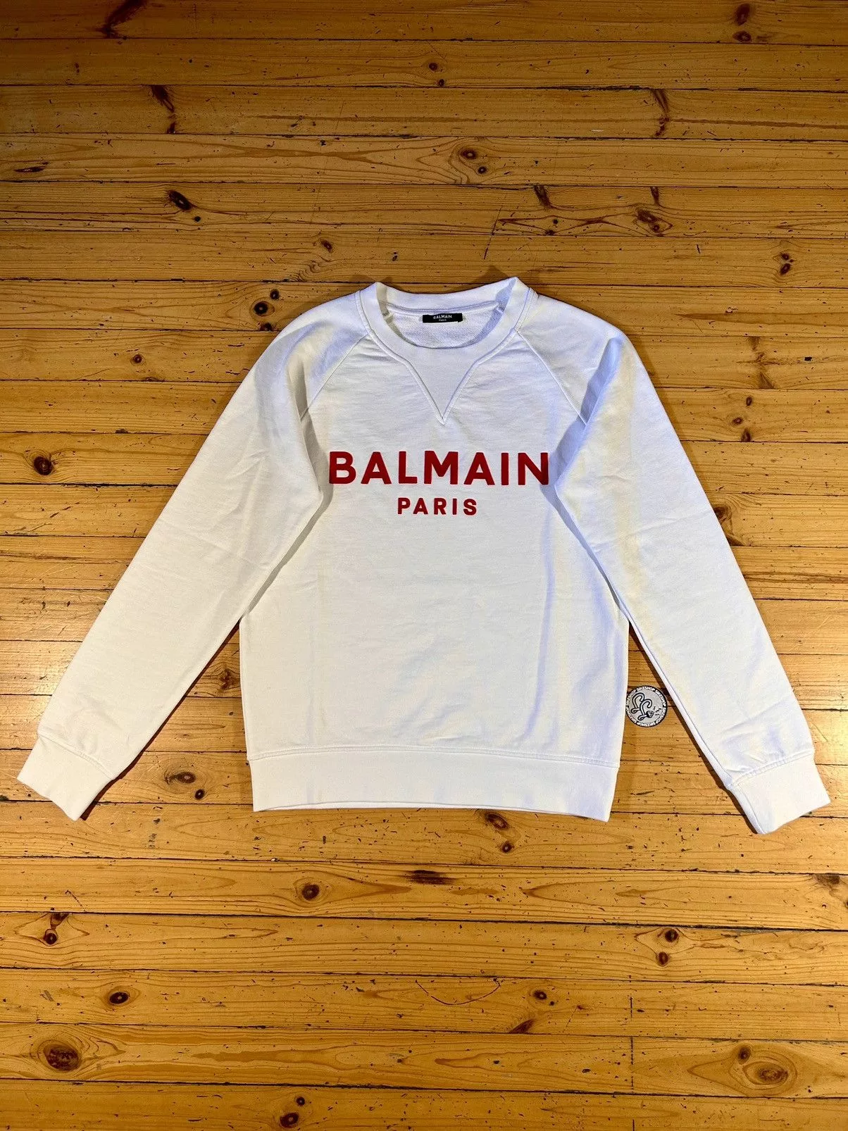 Balmain Long Sleeve T Shirts Balmain White Sweatshirt