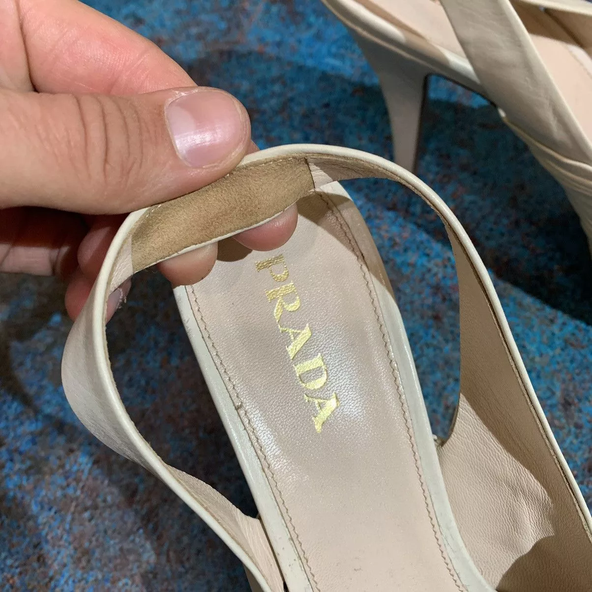Prada Heels Prada Leather Heels Size 38 Beige Luxury