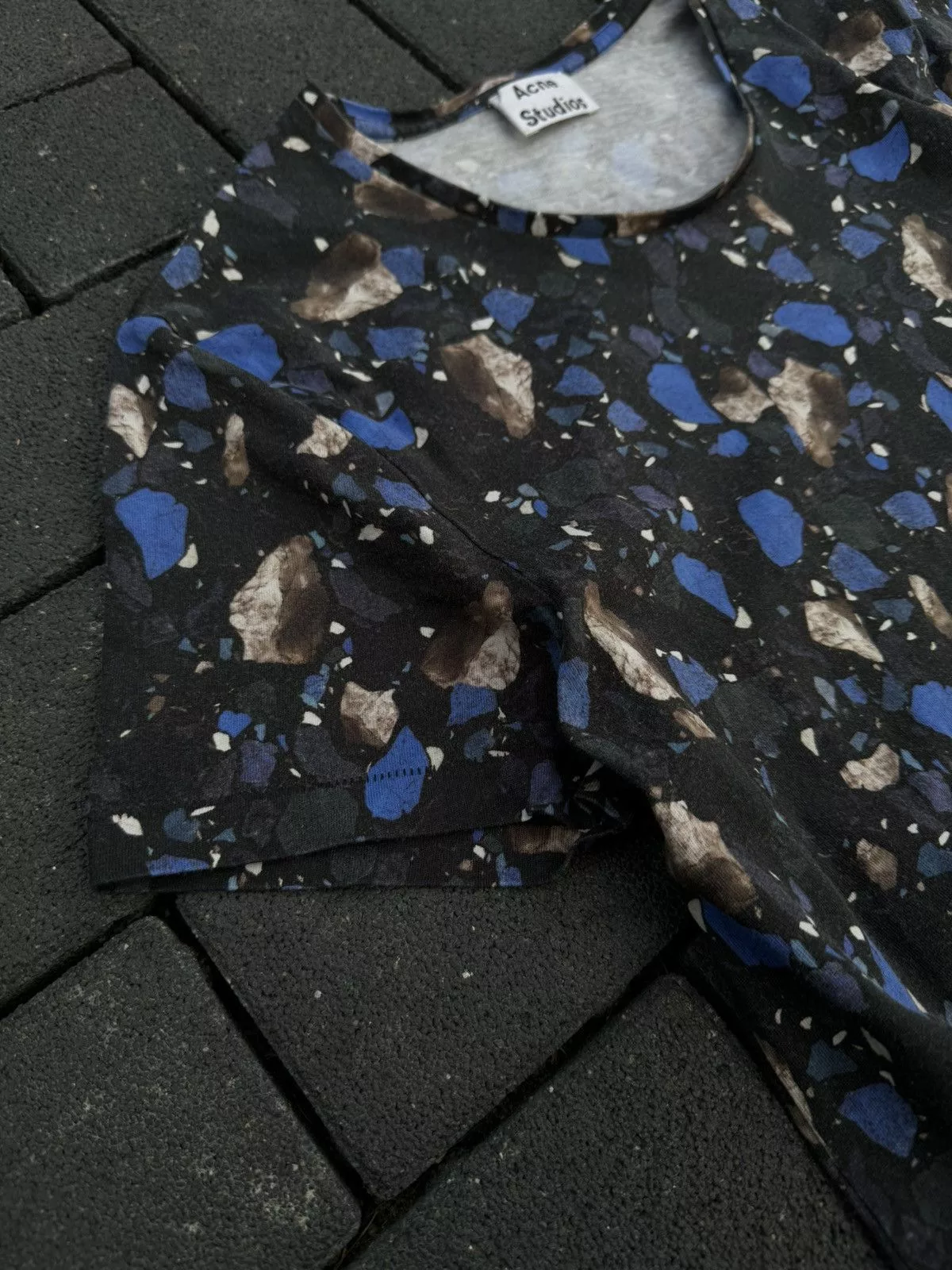 Acne Studios Short Sleeve T Shirts Acne Studios × Designer Acne Studios Standard Print AW14 Cotton T-Shirt Multi Luxury