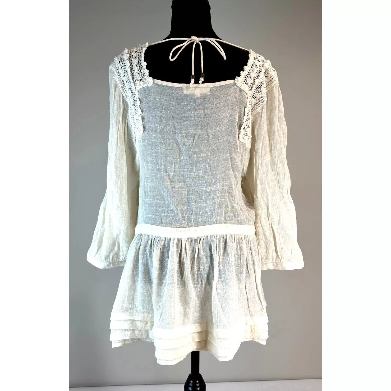 Other Midi Dresses Other Entro Tunic Dress Rayon Blend Cream Colored - Size Large Beige
