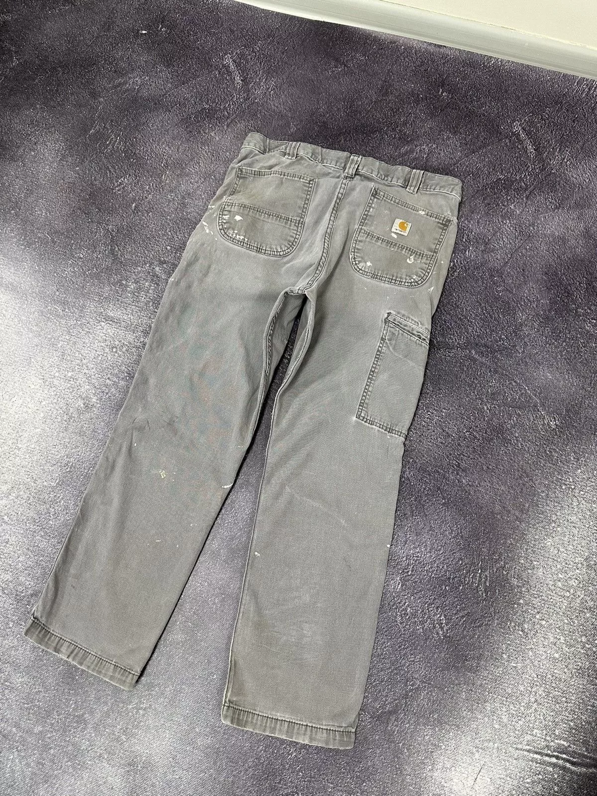 Carhartt Denim Vintage Carhartt Work Gray Painted Hype Baggy Pants Jeans Streetwear