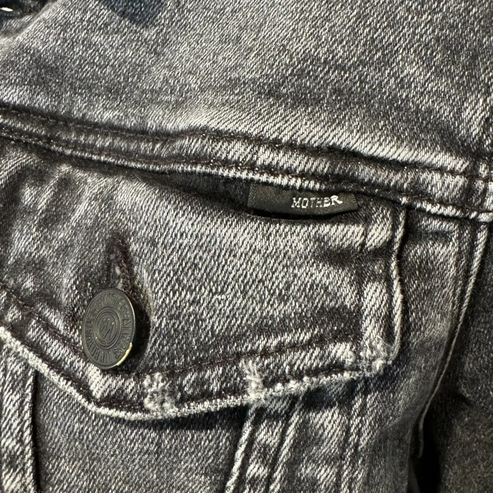 MOTHER Jackets MOTHER The Pocket Bruiser Denim Jacket in Train Stops Medium Gray