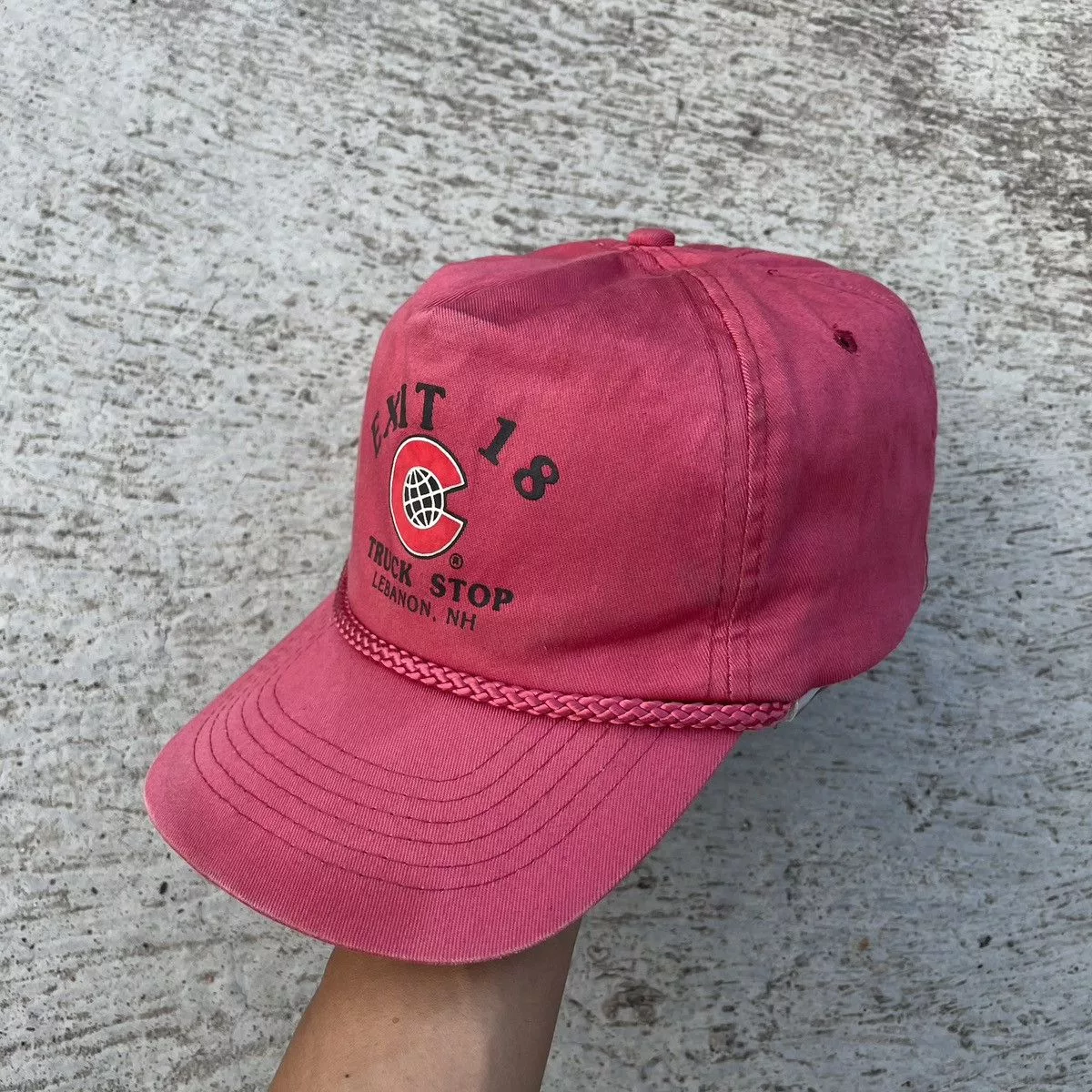 Vintage Hats Vintage. Lebanon, Exit 18. Truck stop rope hat Red