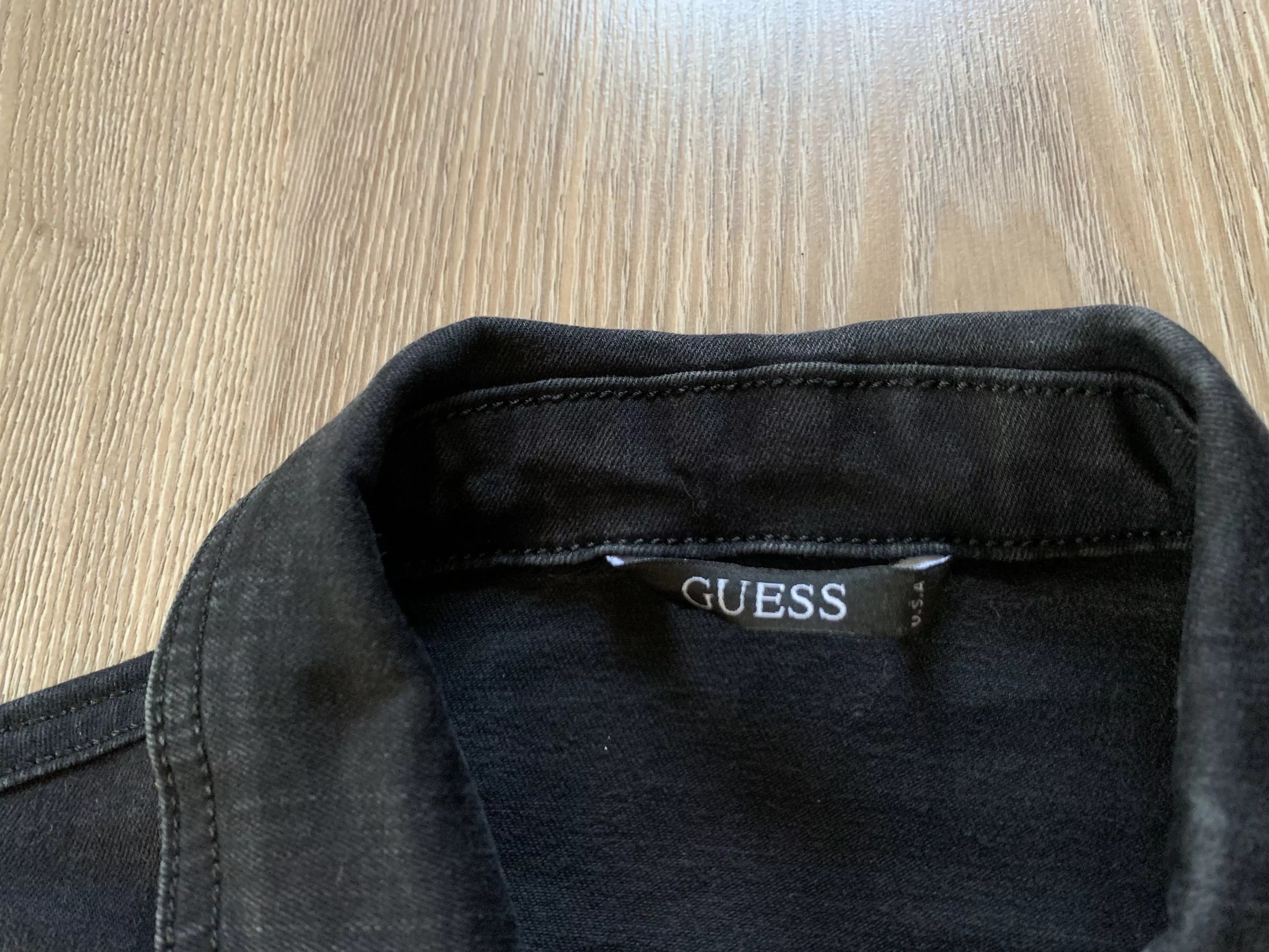Guess Denim Jackets Guess Black Stretch Denim Jacket Vintage
