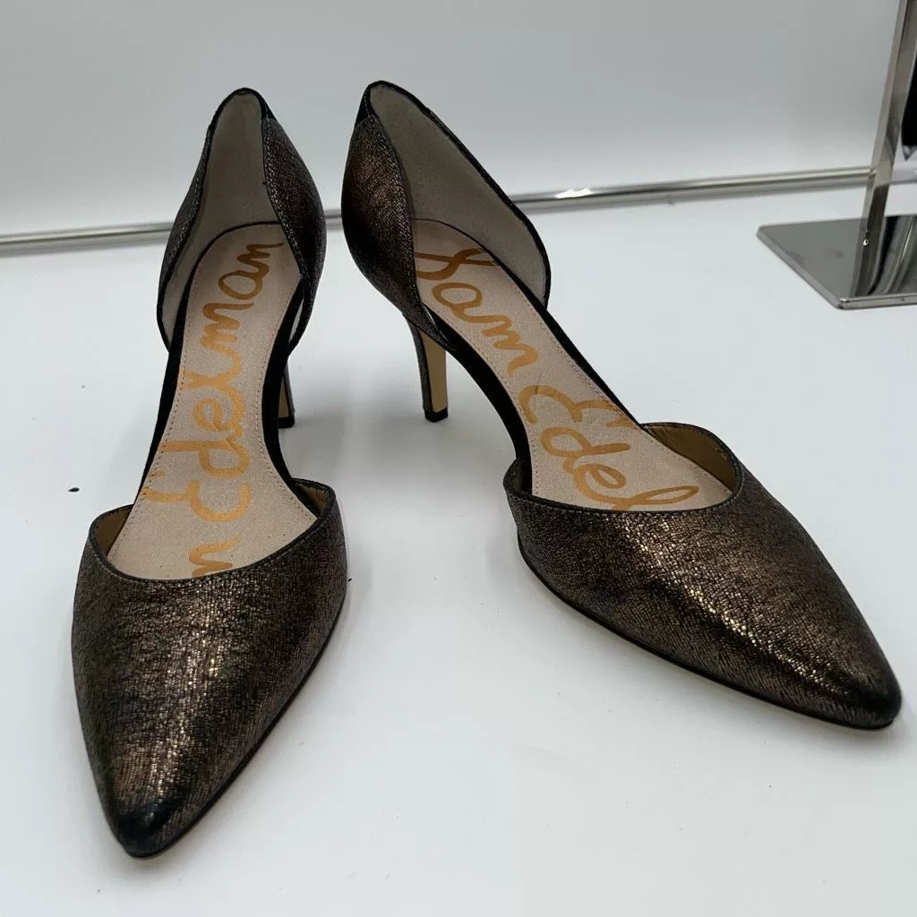 Sam Edelman Heels Sam Edelman Opal Pumps Pointed Toe Heels Metallic Gold Leather