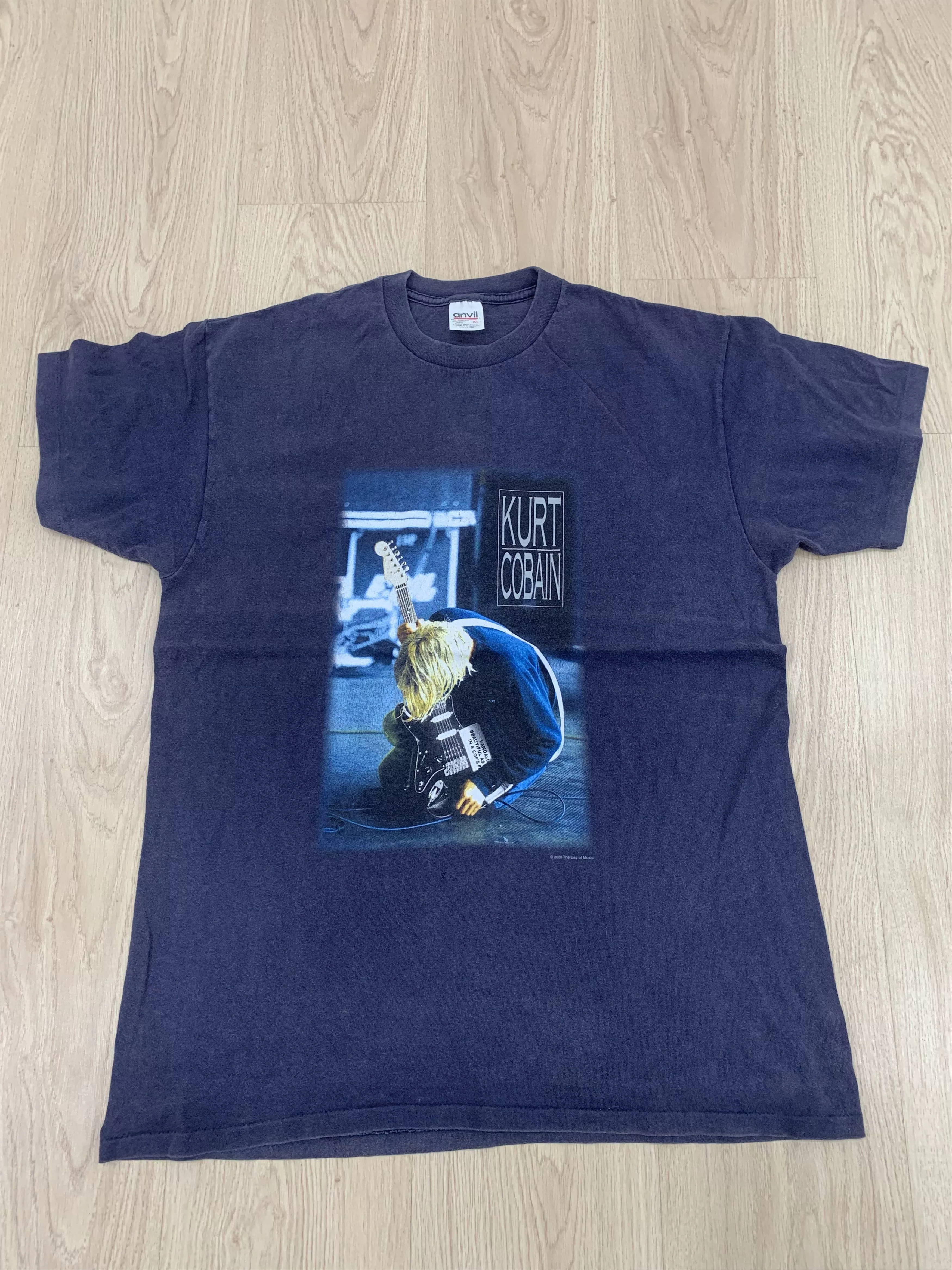 Nirvana Short Sleeve T Shirts VTG NIRVANA KURT BAND TOUR SHIRT RADIOHEAD KANYE RAP TEE Blue Vintage