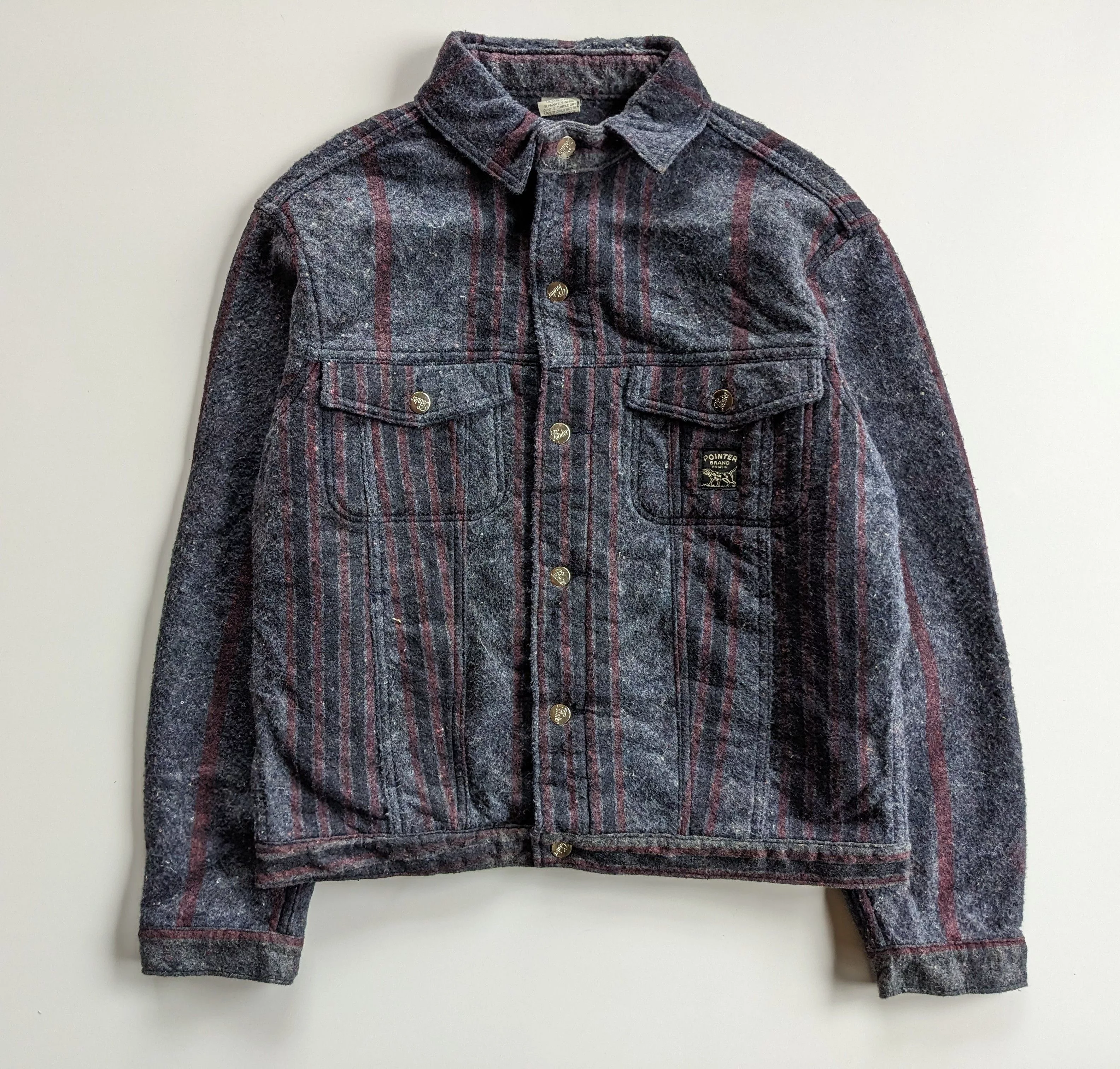 Pointer Light Jackets Vintage 80s Pointer wool blanket jacket Gray