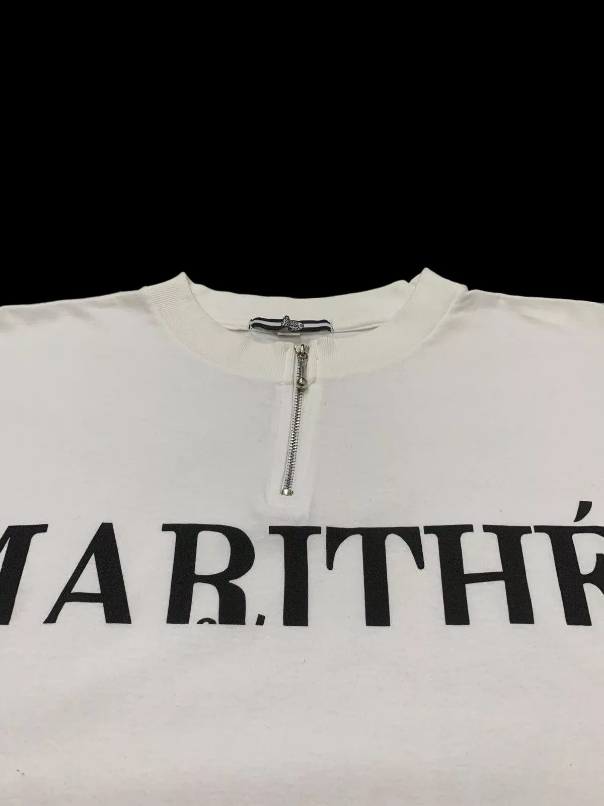 20471120 Short Sleeve T Shirts 20471120 × Marithe + Francois Girbaud Marithe Francois Girbaud Trompeil Zipper Neck TShirt White