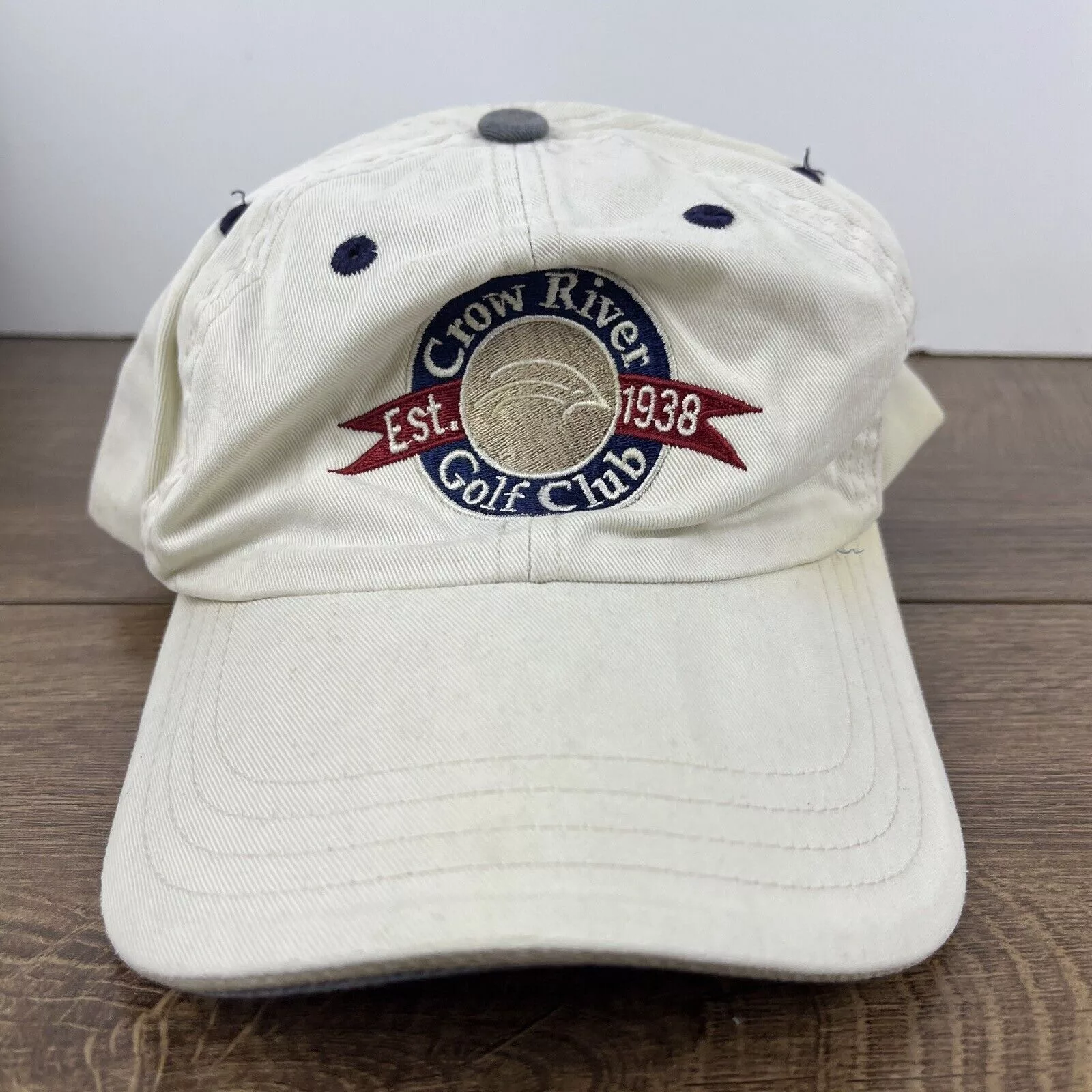 Other Hats Other Crow River Golf Club 1938 Hat Crow White Hat Adjustable Adul