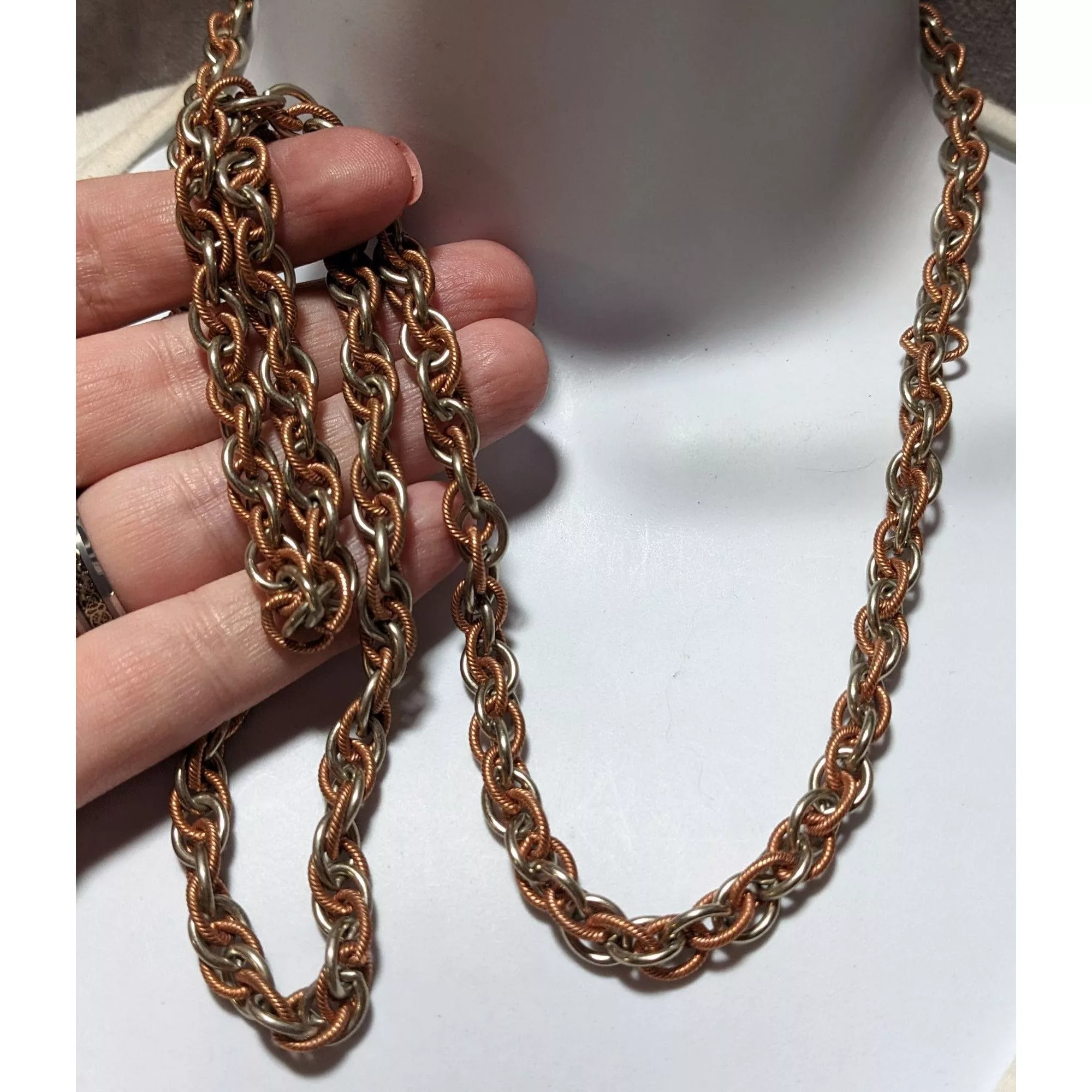 Other Necklaces Other Silver Copper Intertwined Chain Necklace Multi