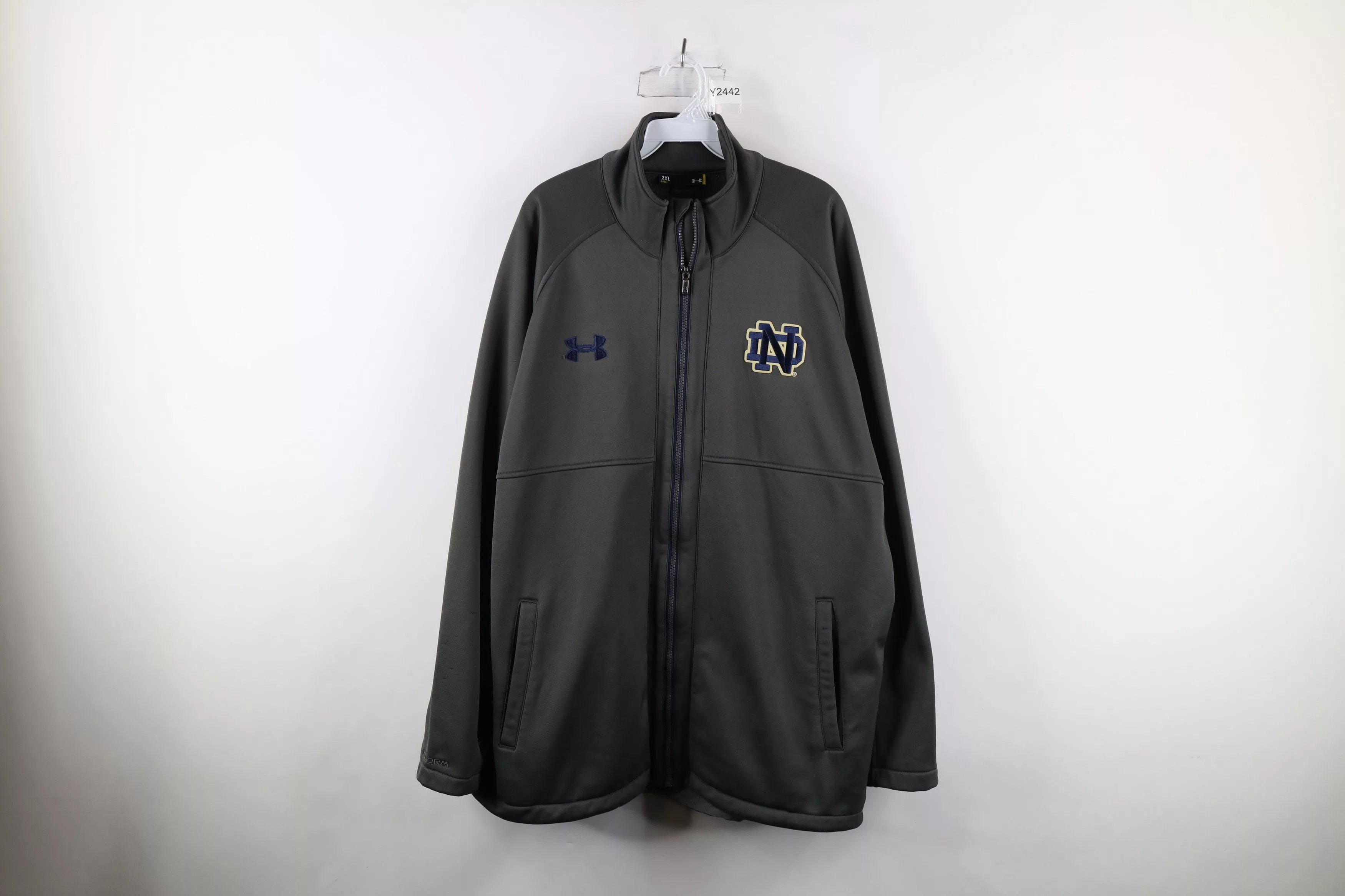 Under Armour Light Jackets Under Armour × Vintage Under Armour University Fleece Lined Full Zip Jacket Gray