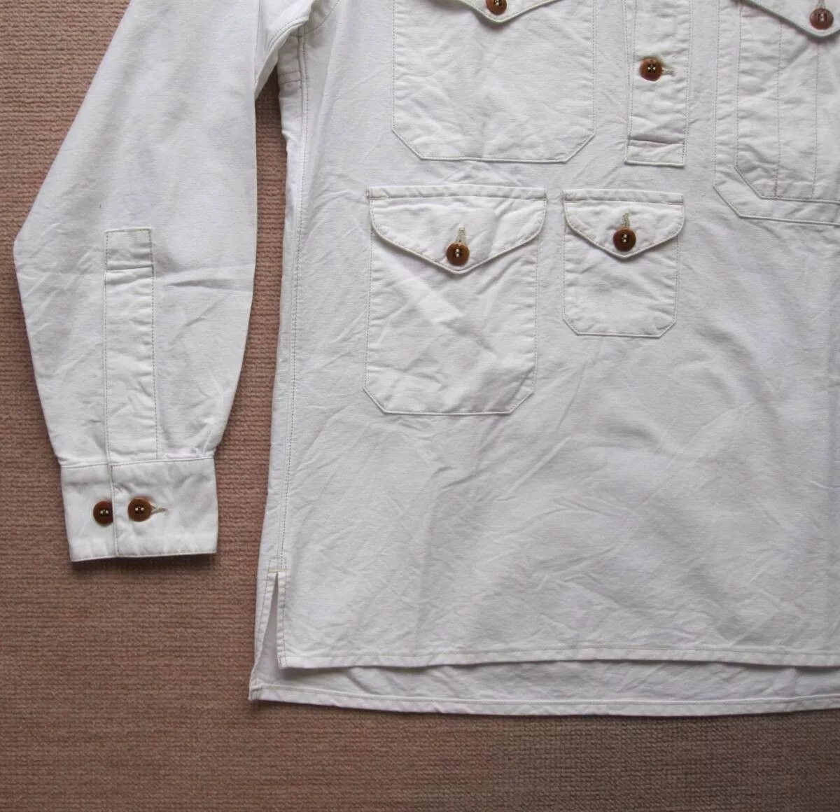 Freewheelers Shirts Button Ups Freewheelers "TIMBERMAN" OUTDOOR WORK SHIRT White