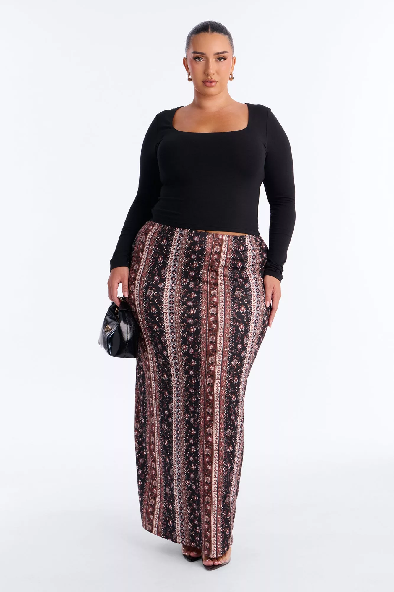 Sweeter Dreams Floral Maxi Skirt - Brown/combo