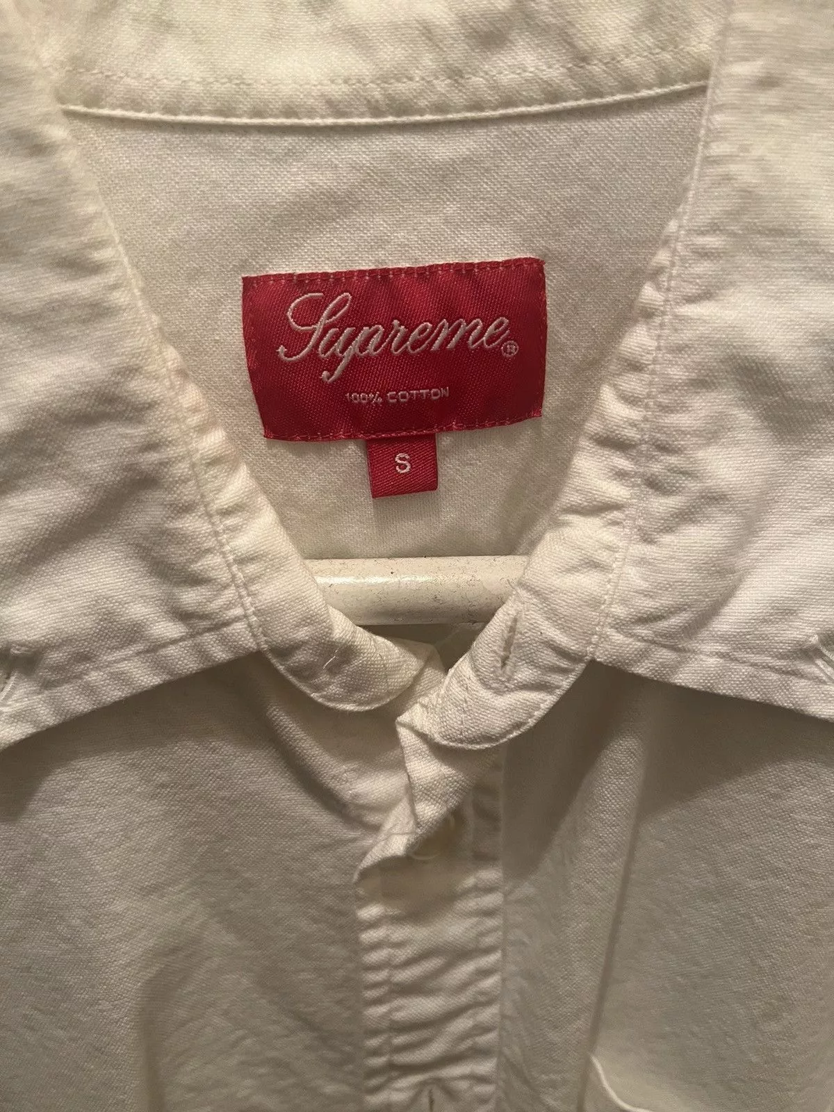 Supreme Shirts Button Ups Supreme White Button Up Small Box Logo