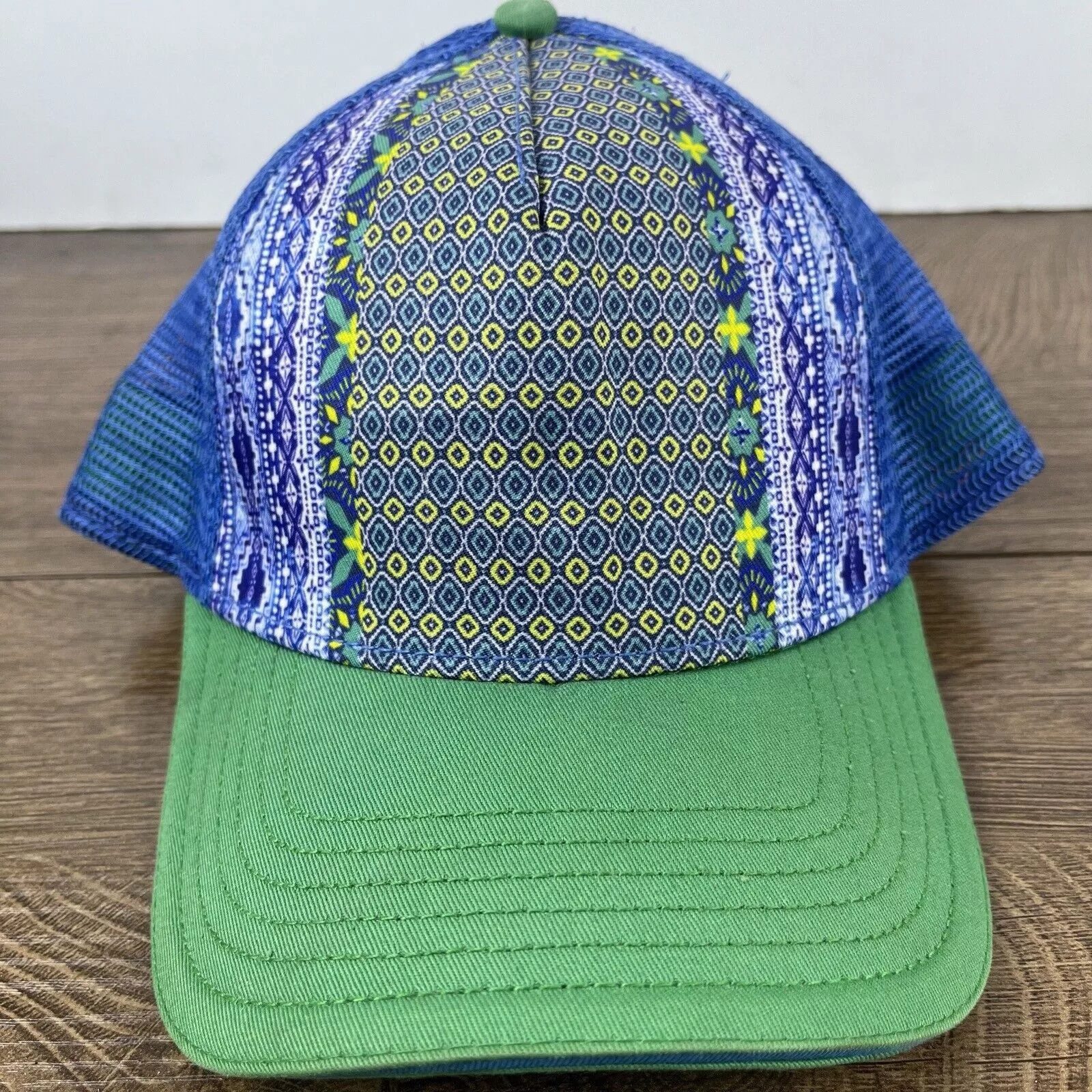 Other Hats Other Farmer Hat Blue Green Yellow Snapback Hat Blue Adjustable Ha