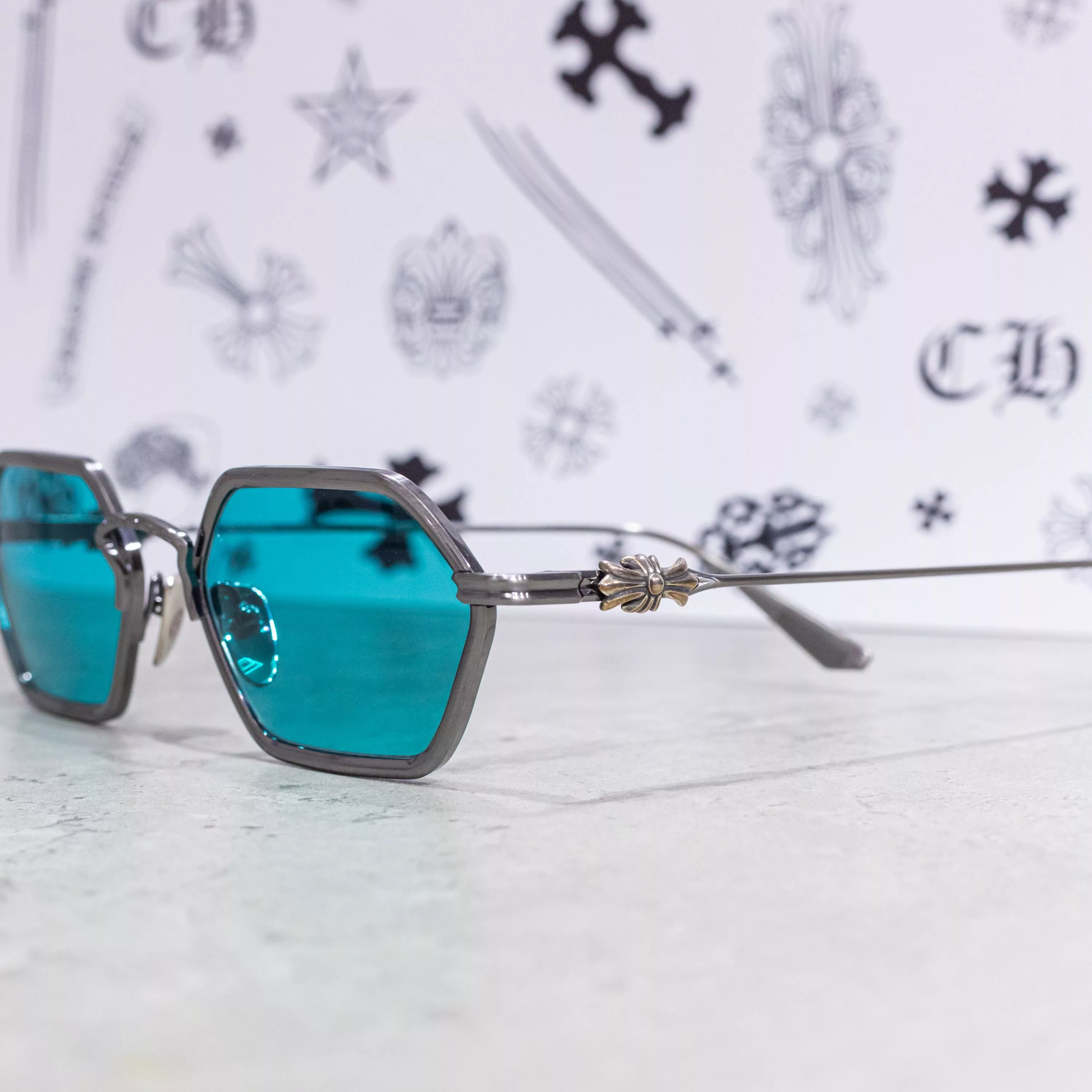 Chrome Hearts Sunglasses CHROME HEARTS DATASS PEWTER Silver