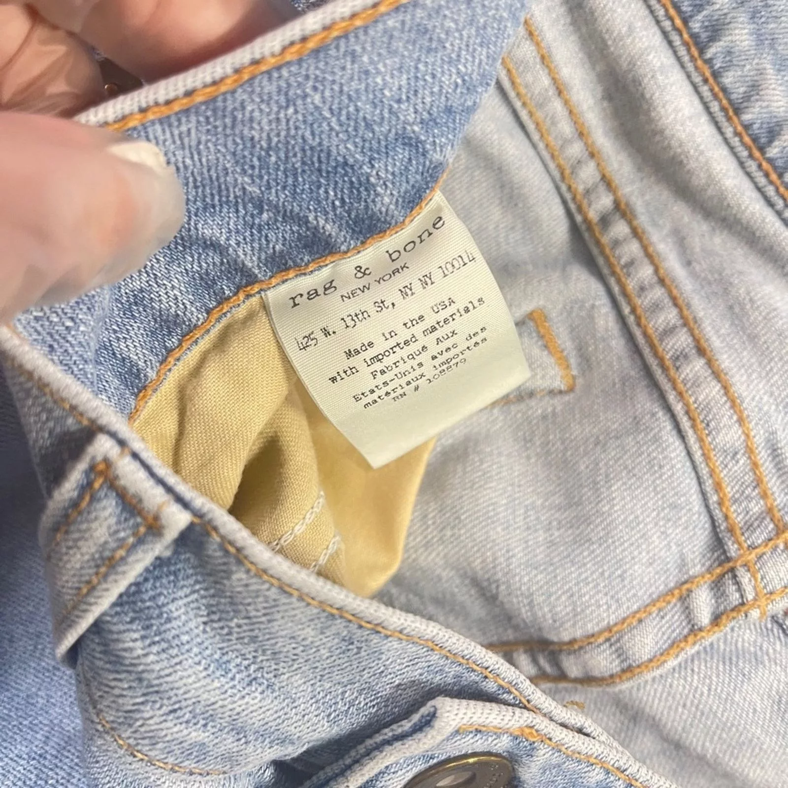 Rag & Bone Jeans RAG & BONE Light Wash Distressed Dre Capri Jeans Sz 26 Blue
