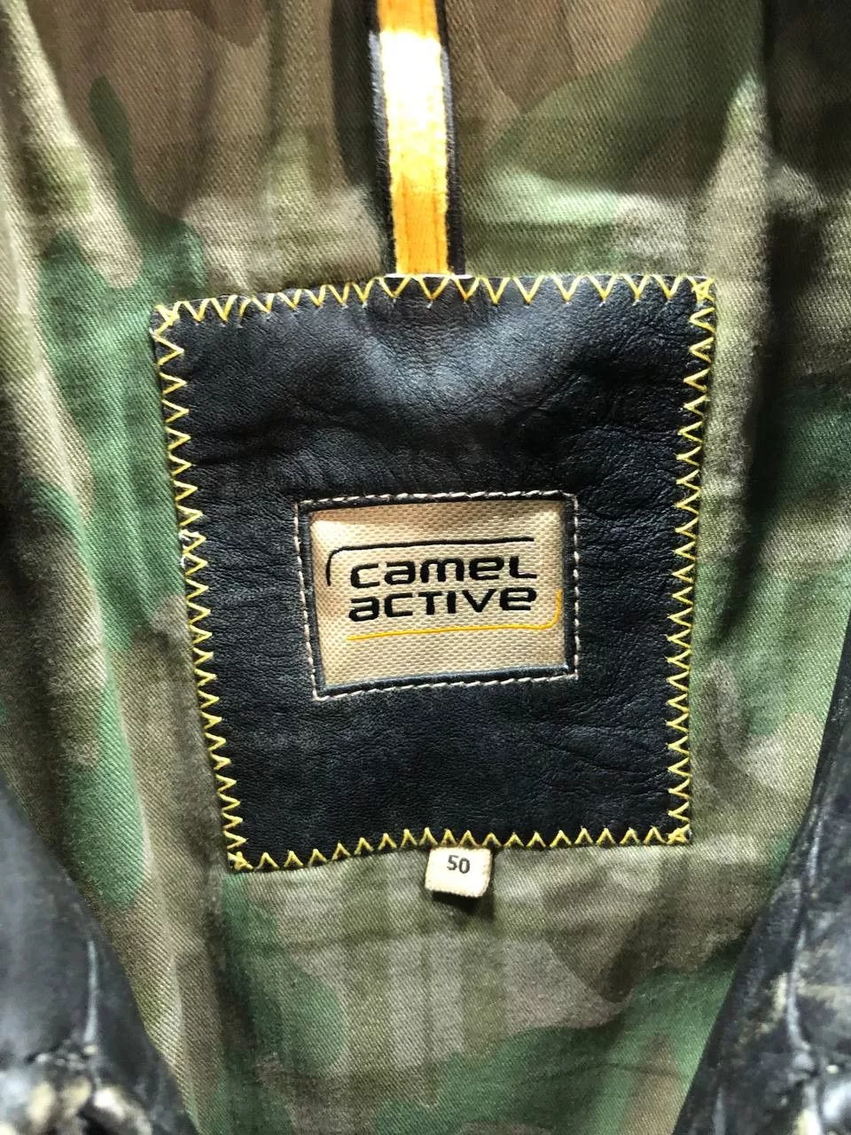 Camel Leather Jackets Camel Active leather mens Jacket 50 / Large Black
