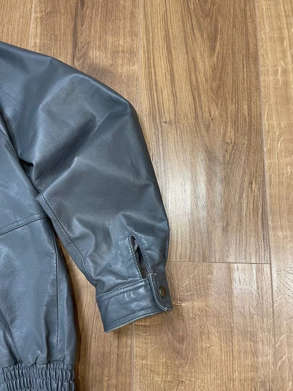 Genuine Leather Leather Jackets Genuine Leather × Vintage Vintage Y2K Aviator Top Gun Genuine Leather Jacket Bomber Gray