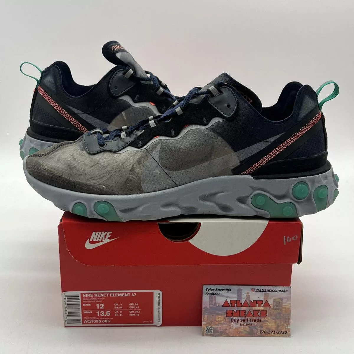 Nike Low Top Sneakers Nike React element 87 Neptune green Blue