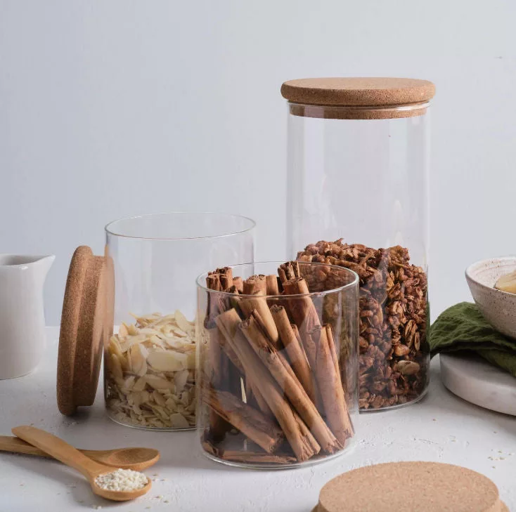 Canister Borosilicate Cork Lid 18oz
