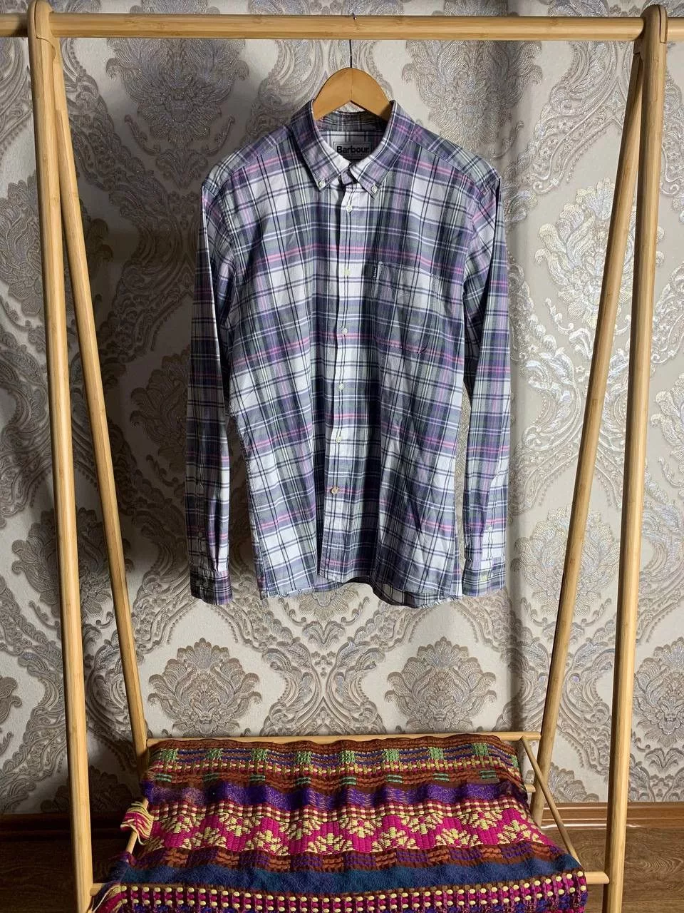 Barbour Shirts Button Ups Barbour × Flannel VERY RARE BARBOUR FLANNEL SHIRT OXFORD CHECK ENGLAND STYLE Gray Streetwear