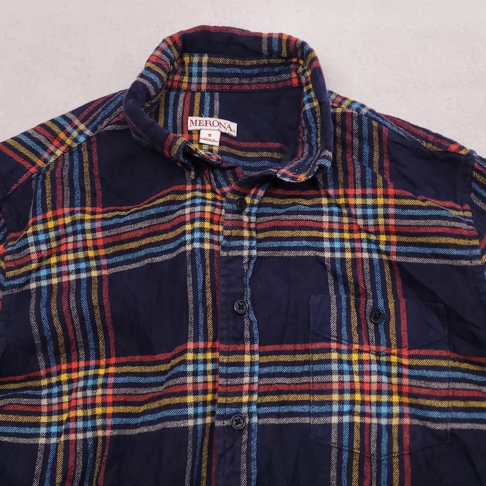 Merona Shirts Button Ups Merona Tartan Flannel Button Up Shirt Mens Size Small S Blue
