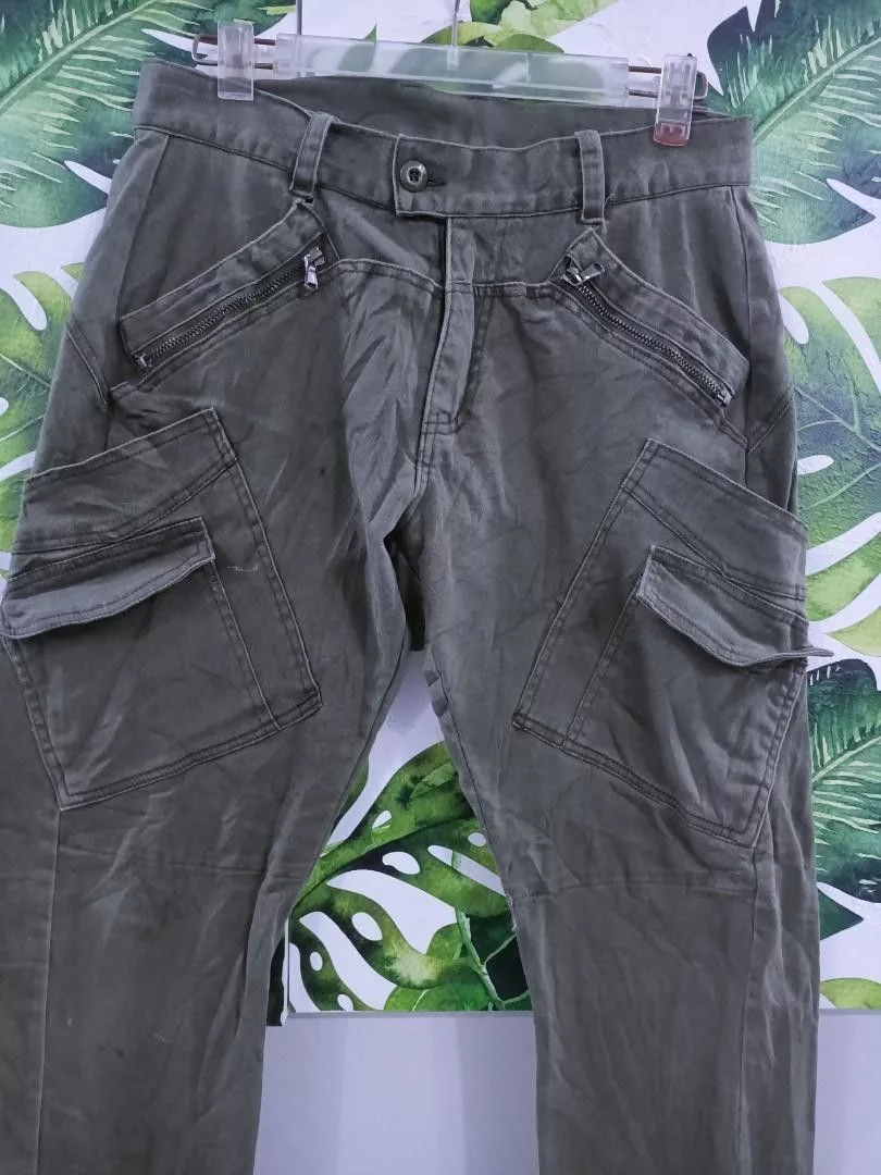 Japanese Brand Casual Pants Japanese Brand × Voodoo Tactical Multipocket tactical cargo pants stretchable Green Streetwear