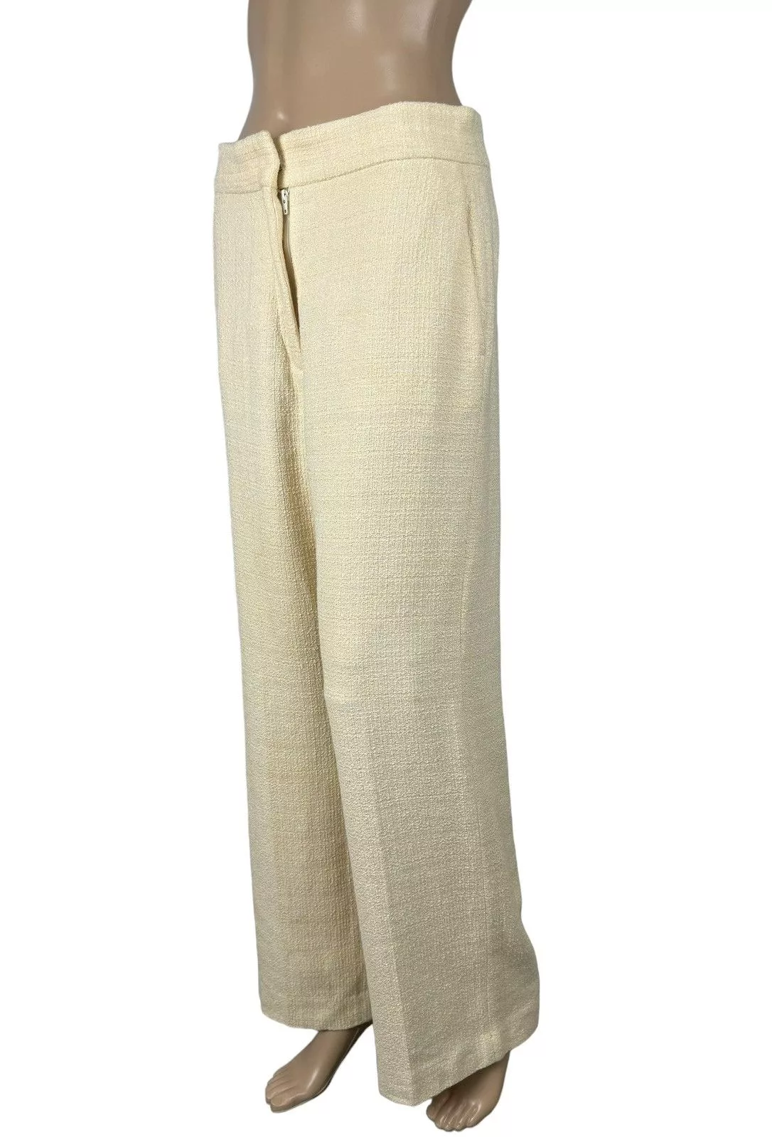 Sandro Pants Sandro Paris Tweed Cotton Pants size 38 Yellow