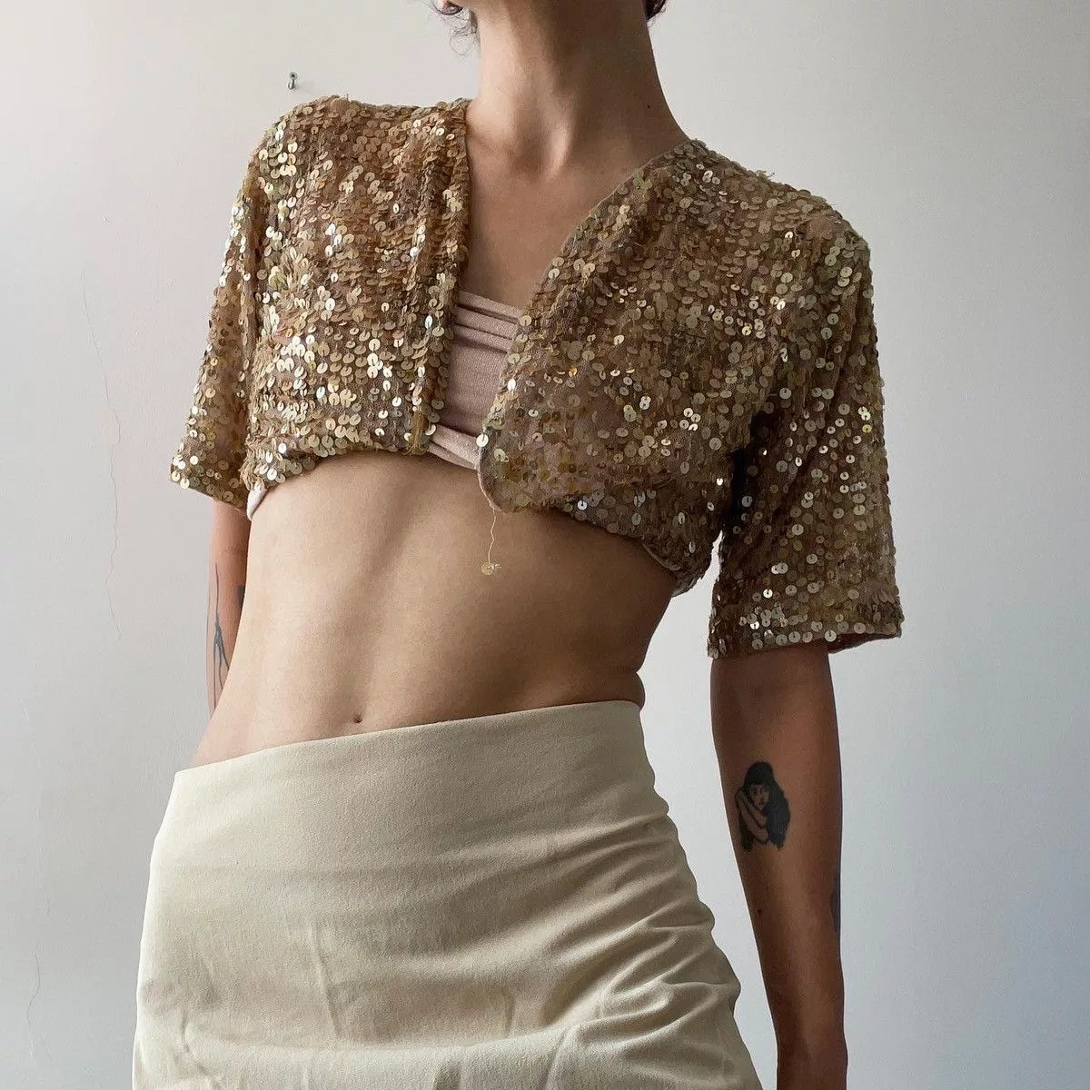 Vintage Blouses Vintage Y2k top Gold