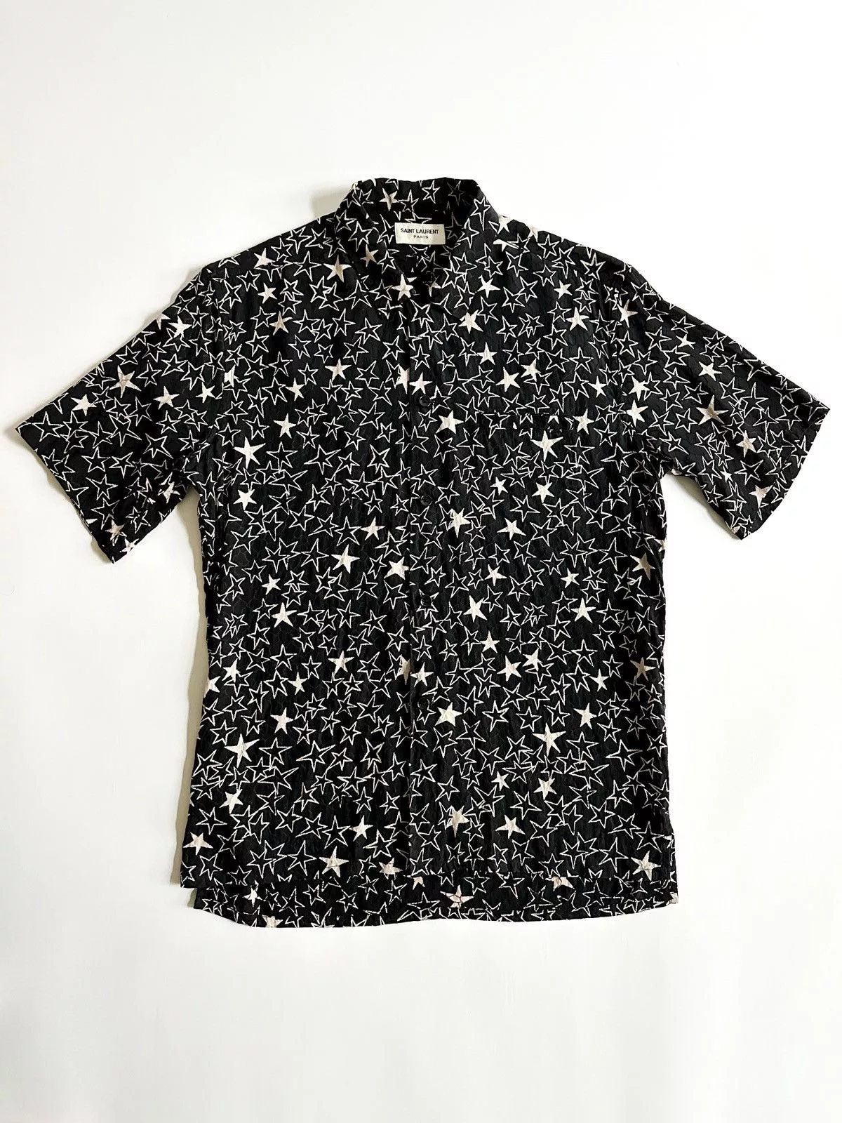Saint Laurent Paris Shirts Button Ups Saint Laurent Paris Saint Laurent Graffiti Stars Shirt Black