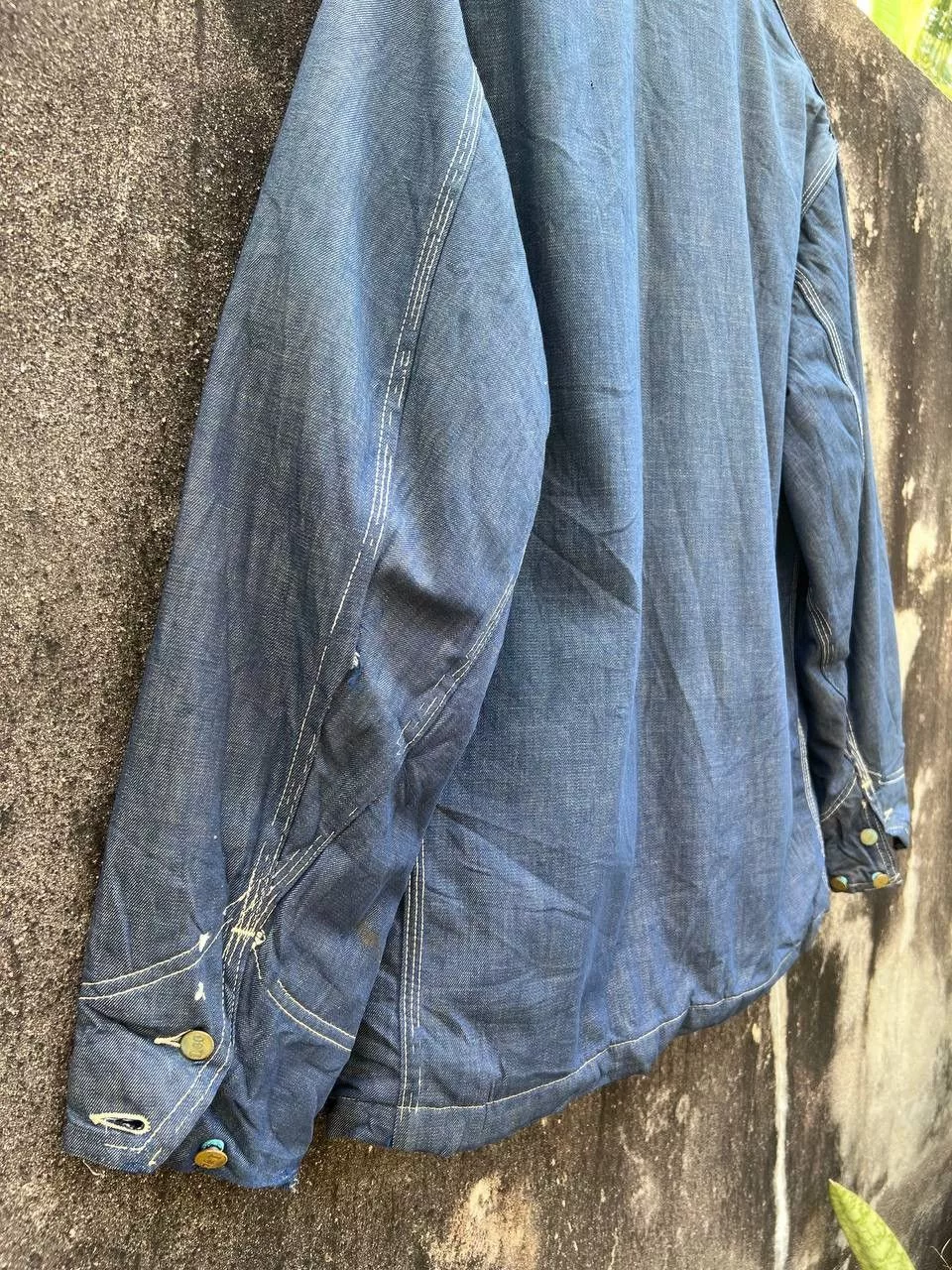 Lee Denim Jackets 1950s Lee Union Made Blanket Denim Sanforized Chore jacket Blue Vintage