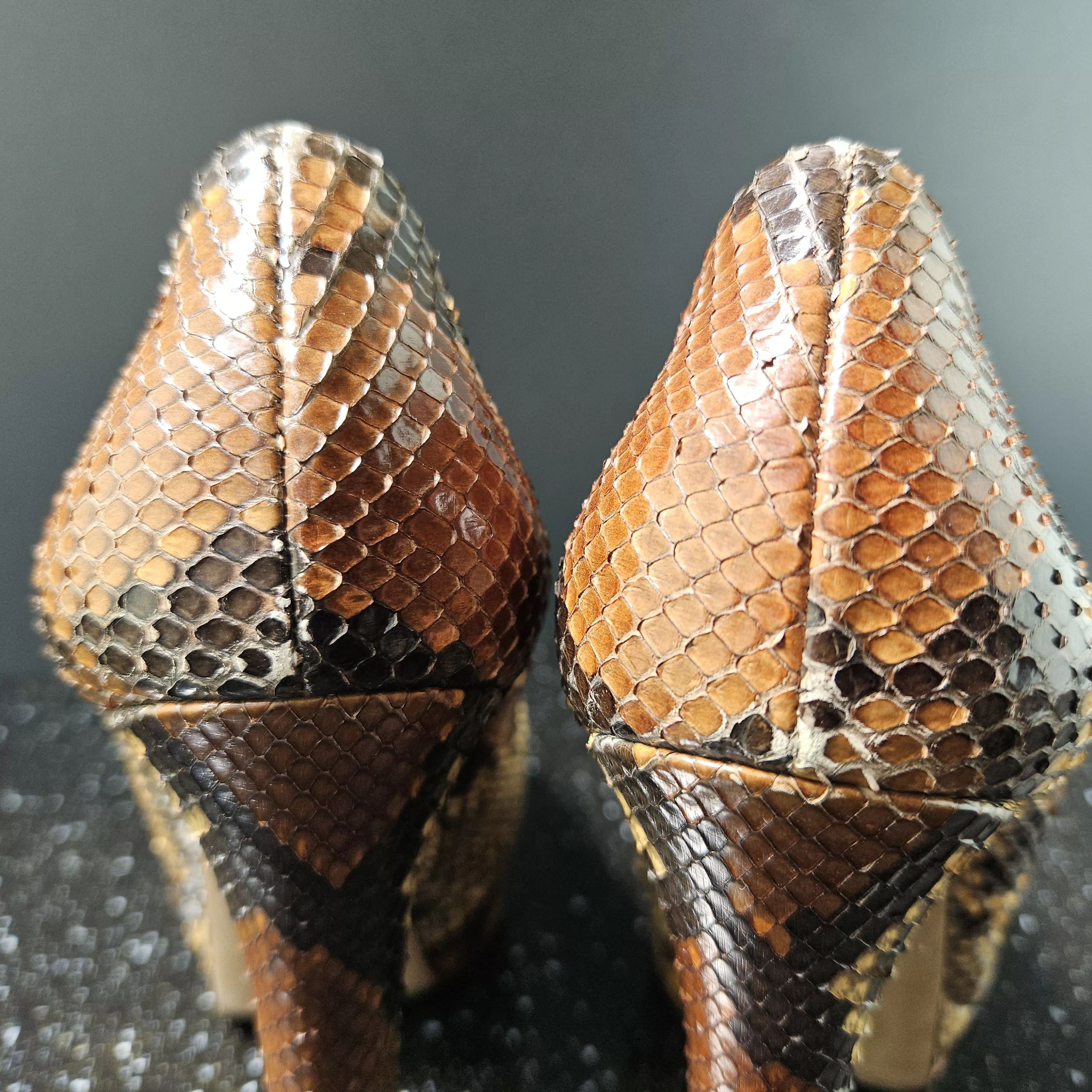 Gucci Heels Gucci Python Heels Sz 38 Gray