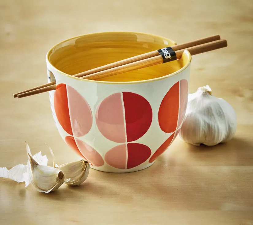 Geo Circles Noodle Bowl S/2