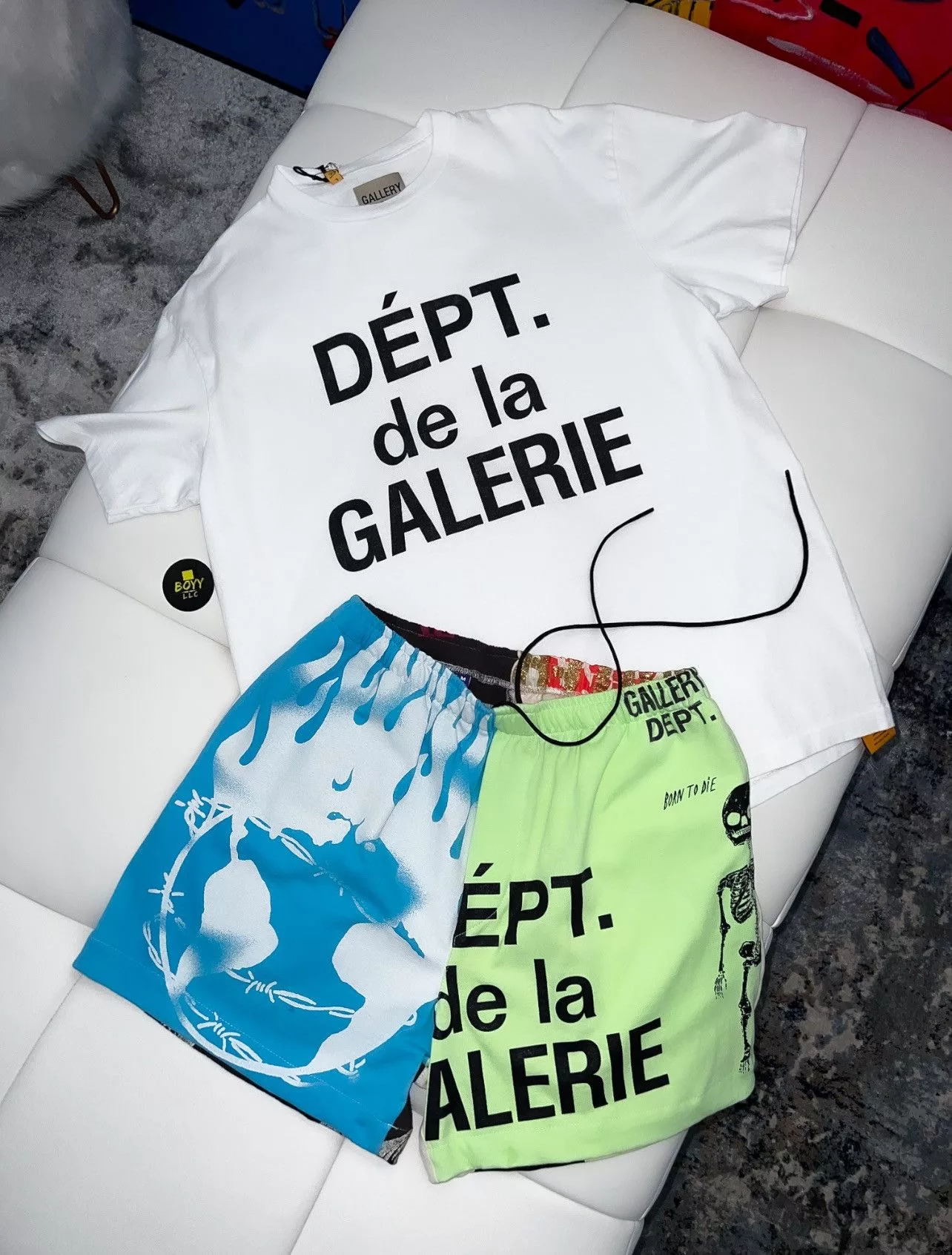 Gallery Dept. Short Sleeve T Shirts Gallery Dept. Gallery dept retouch combo set t shirt and shorts Multi