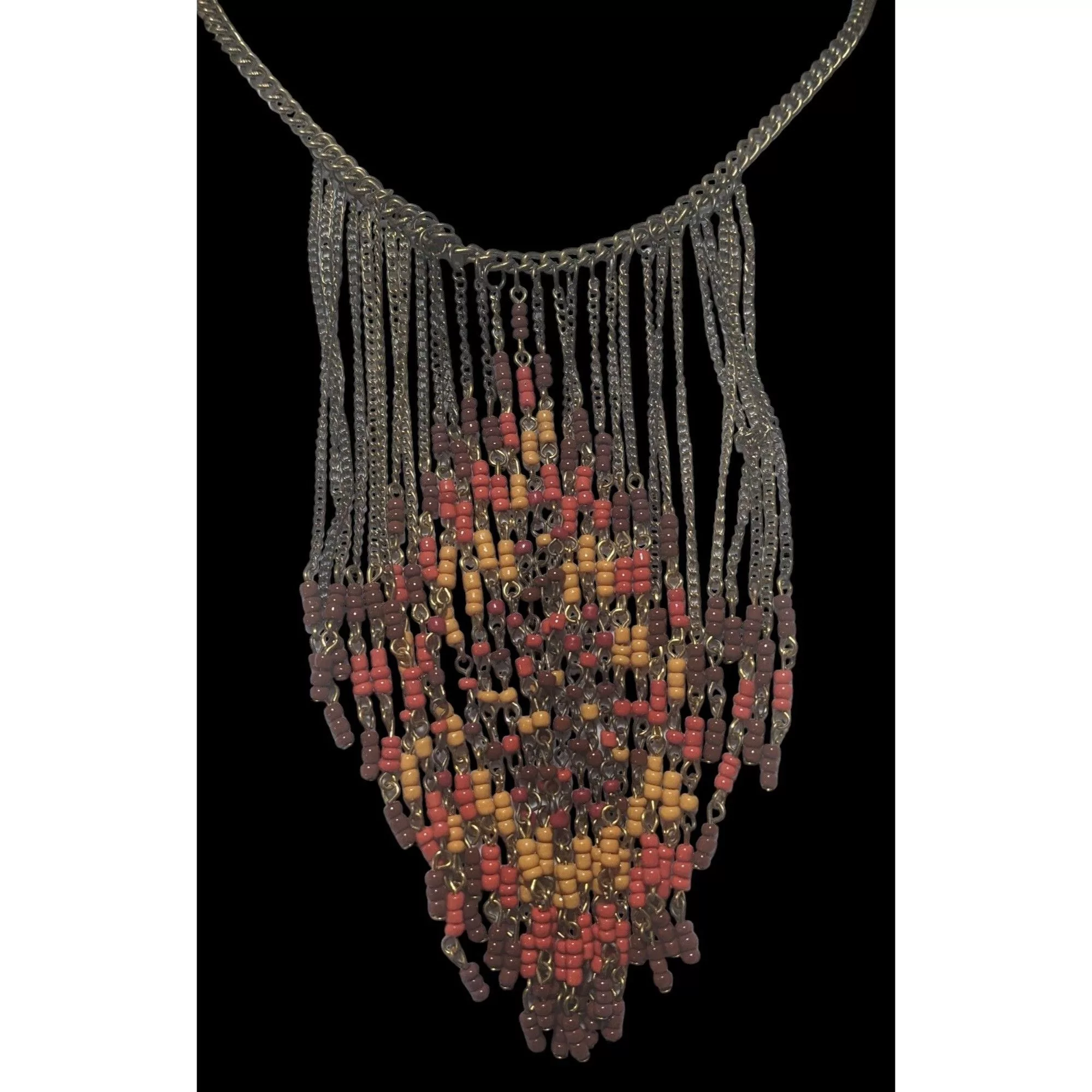 Other Necklaces Other Boho Chic Beaded Fringe Necklace Multi