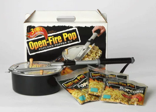 --OPEN-FIRE POP OUTDOOR POPCORN POPPER