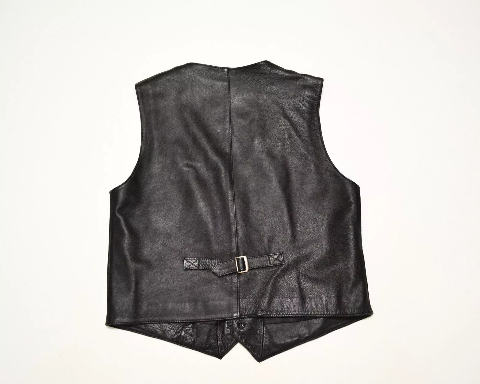 Genuine Leather Vests Genuine Leather × Handmade Tatanka Leather Vest Jacket Black