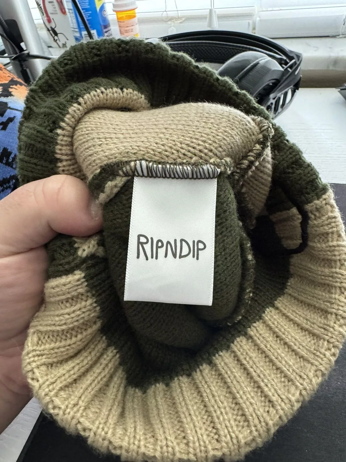 RIPNDIP Hats RipnDip normal two-tone beanie Brown